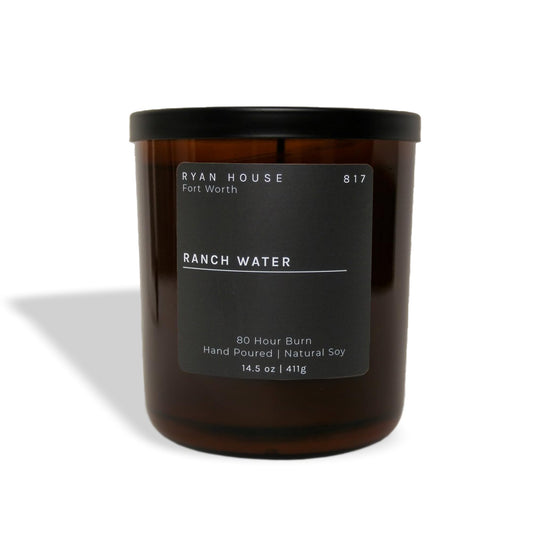 Ryan House Candles Thoughtfully Designed Ethically Elevated Luxurious 14.5 Ounce Hand Poured Natural Soy Scented Votive Jar Candle for Home or Office, Ranch Water, 85004484801