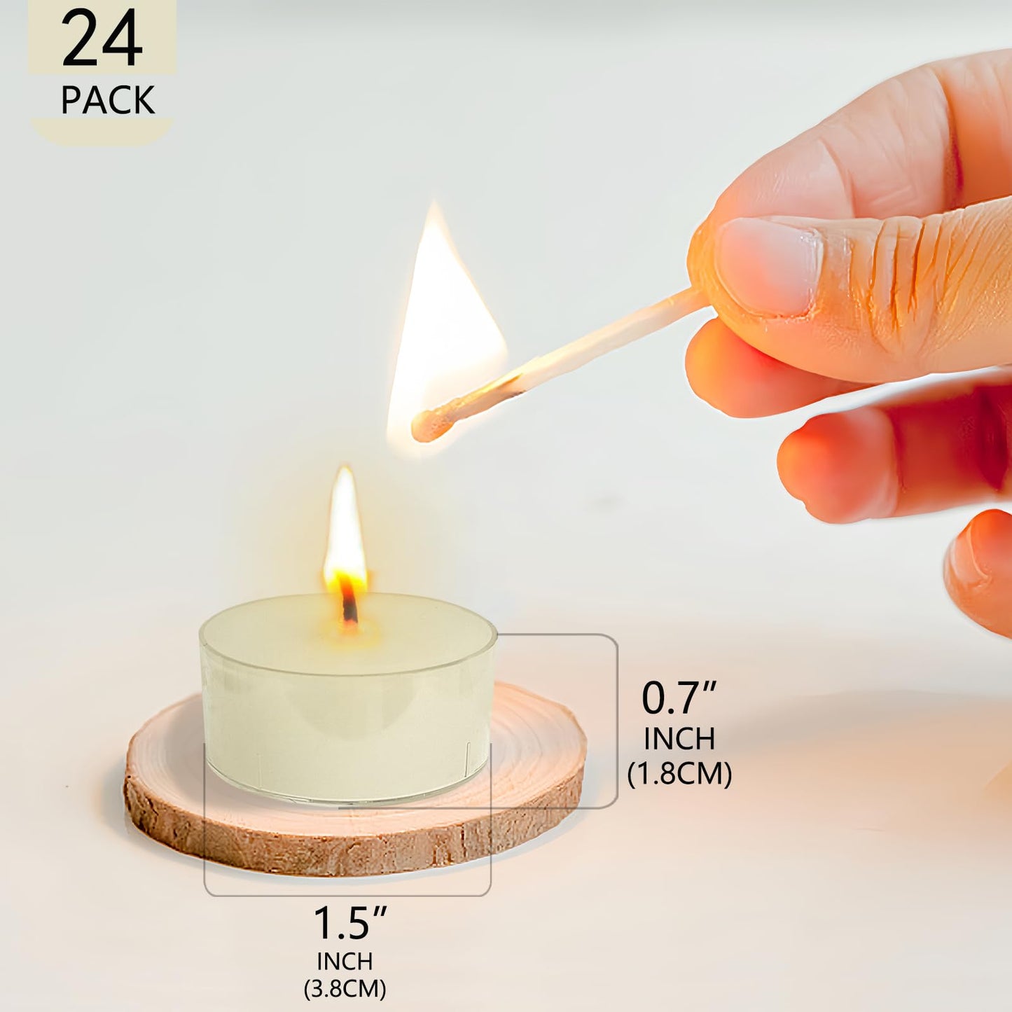 NJAO HOO 24 Pack Gardenia Scented Tealight Candles 6 Hours Burn Ivory Tea Candle Clear Cup Small Round Candle for Home Decor and Aromatherapy