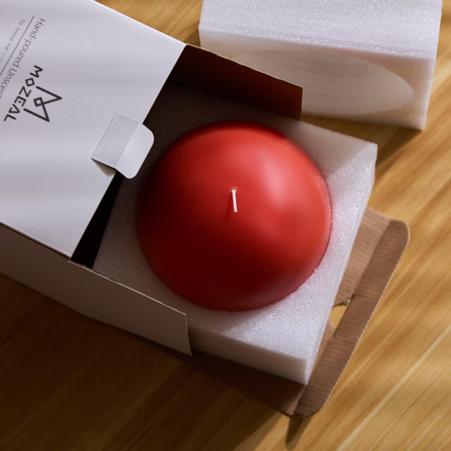 MOZEAL Hand-Poured, 6 Inch Living Coral Large Round Ball Candles - Elegant Living Coral Round Pillar Candles, Dripless, Unscented, Smokeless, Ideal for Summer Parties.