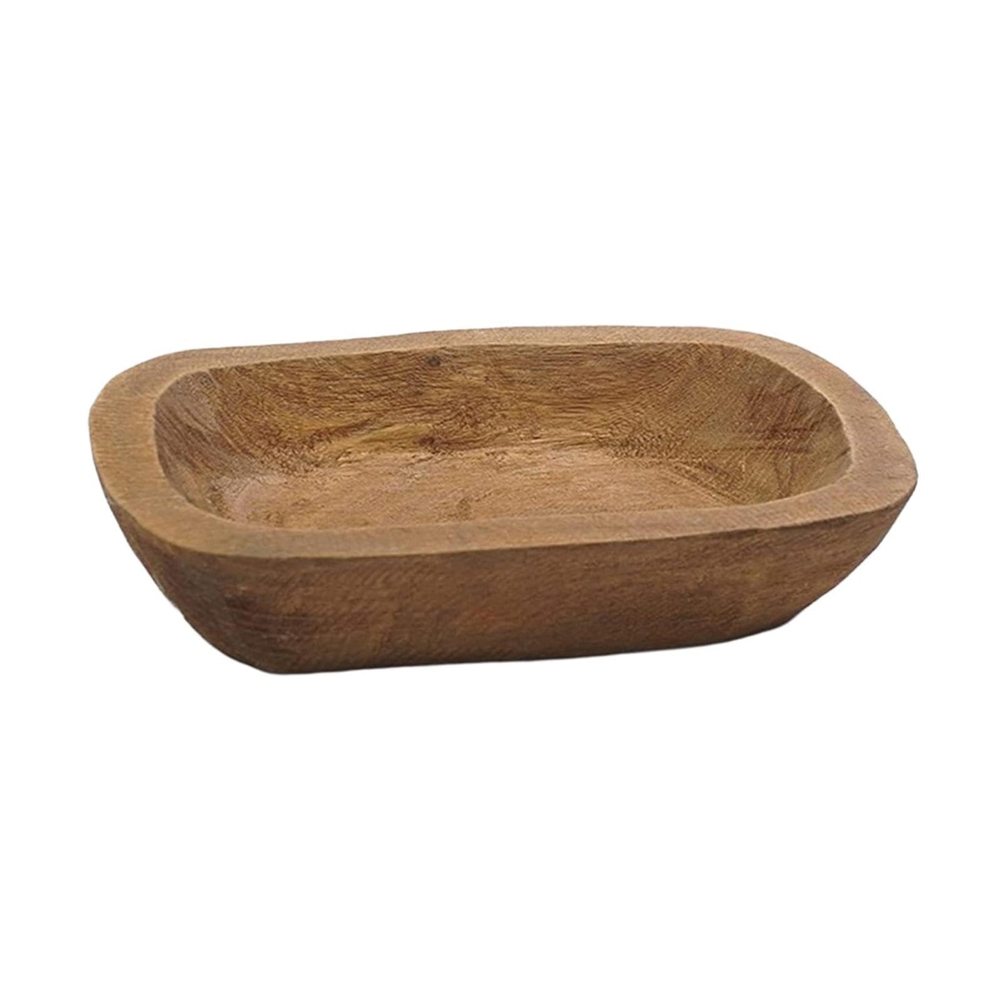 Bowl for Candle Making Hand Carved Wooden 9.8 x 5.9 inch Rustic Decorative for Bread Making Dining Room Home Decoration