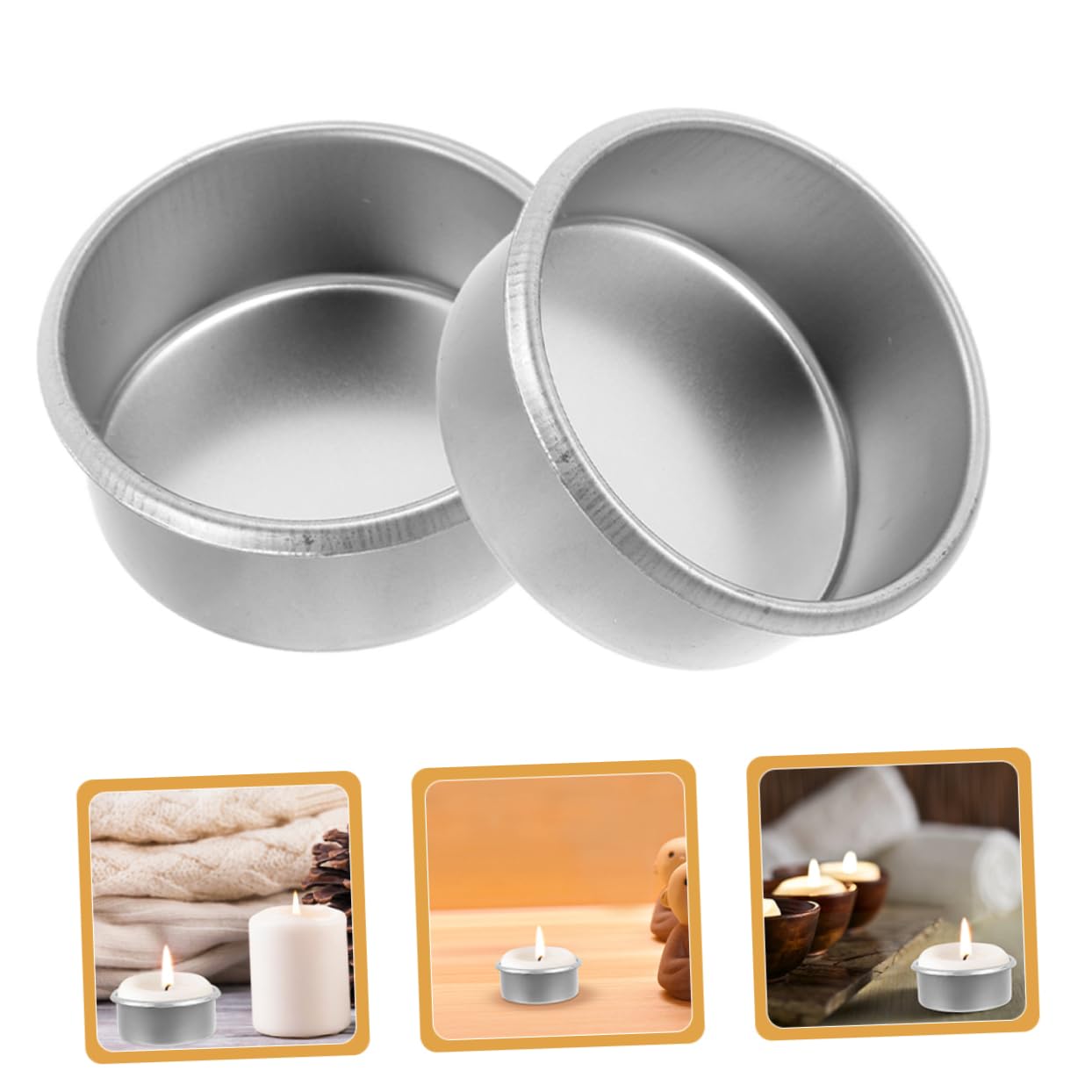 LALAFINA 15pcs Modern Minimalist Metal Candle Holder Cups DIY Tea Light Containers Essential Oil Warmer