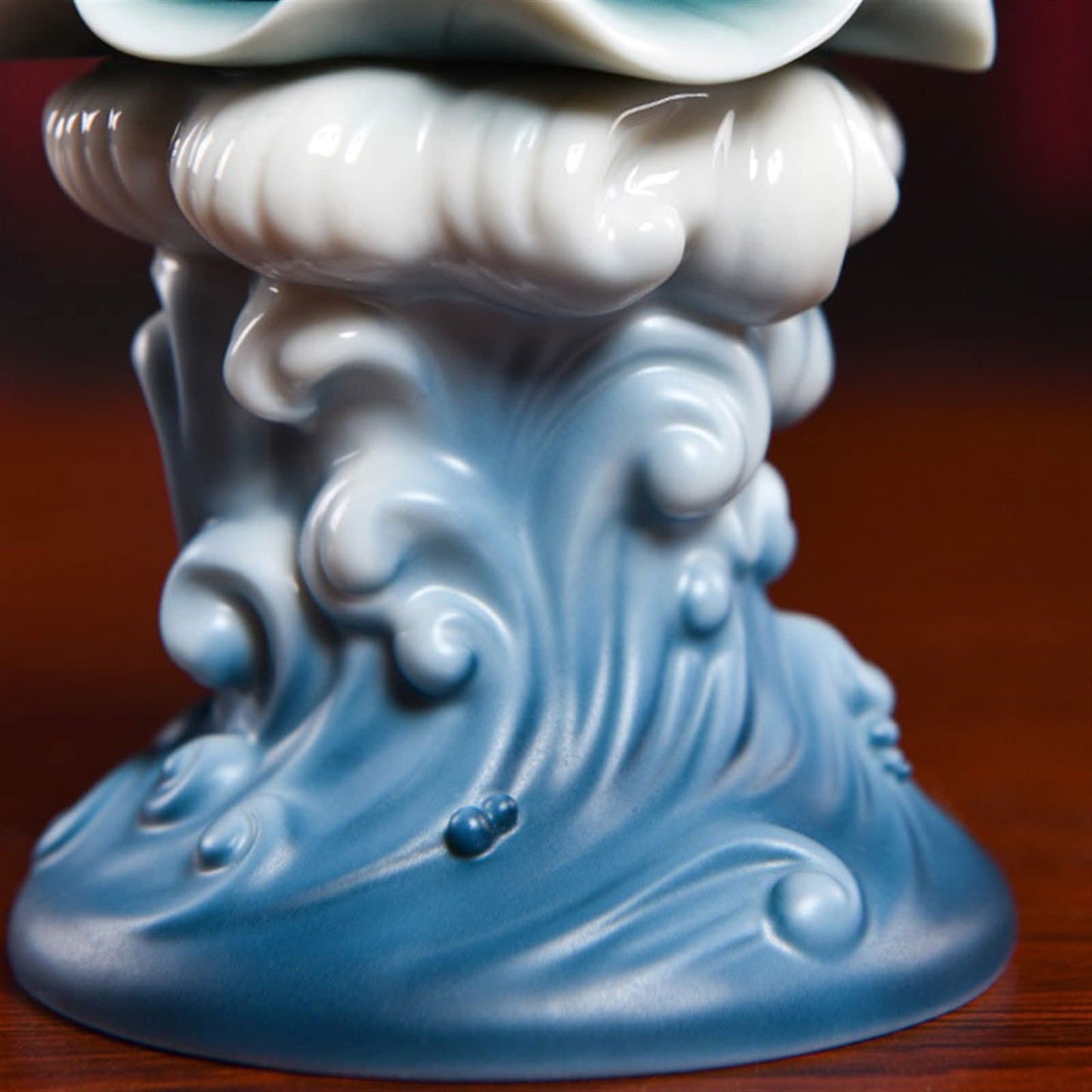YUHUAWF Candle Holderss Ceramic Lotus Wave Candlestick Table Decoration Decorative Candlestick