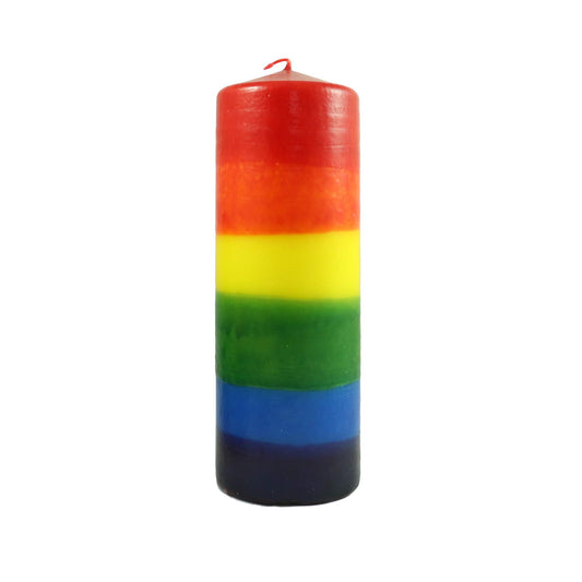 Candlestock Handmade Dripless Rainbow Pillar Candle - 3x9 Inches