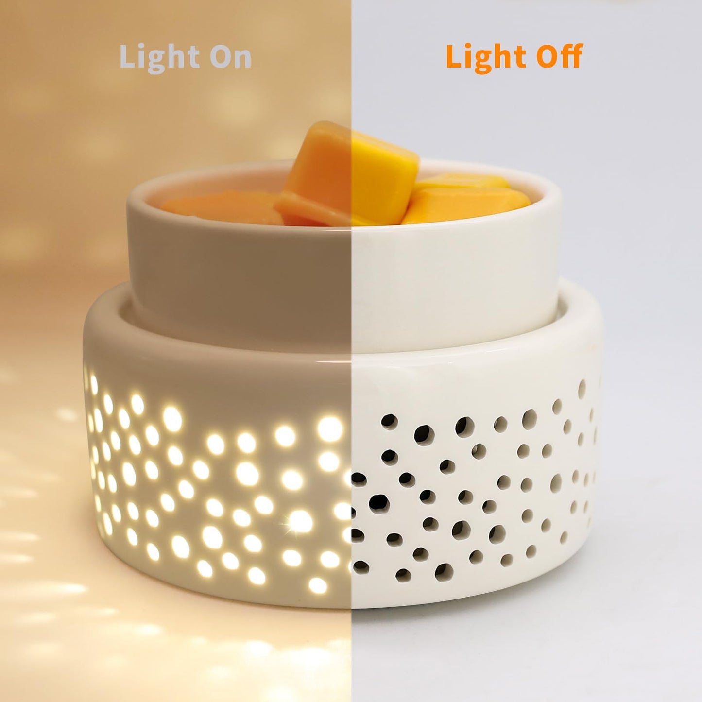 VICTORIA AROMA Ceramic Wax Melt Warmer - LED Night Light Candle Wax Warmer for Scented Wax, Electric Fragrance Wax Melter for Home, Office, Bedroom Decor, and Gifts