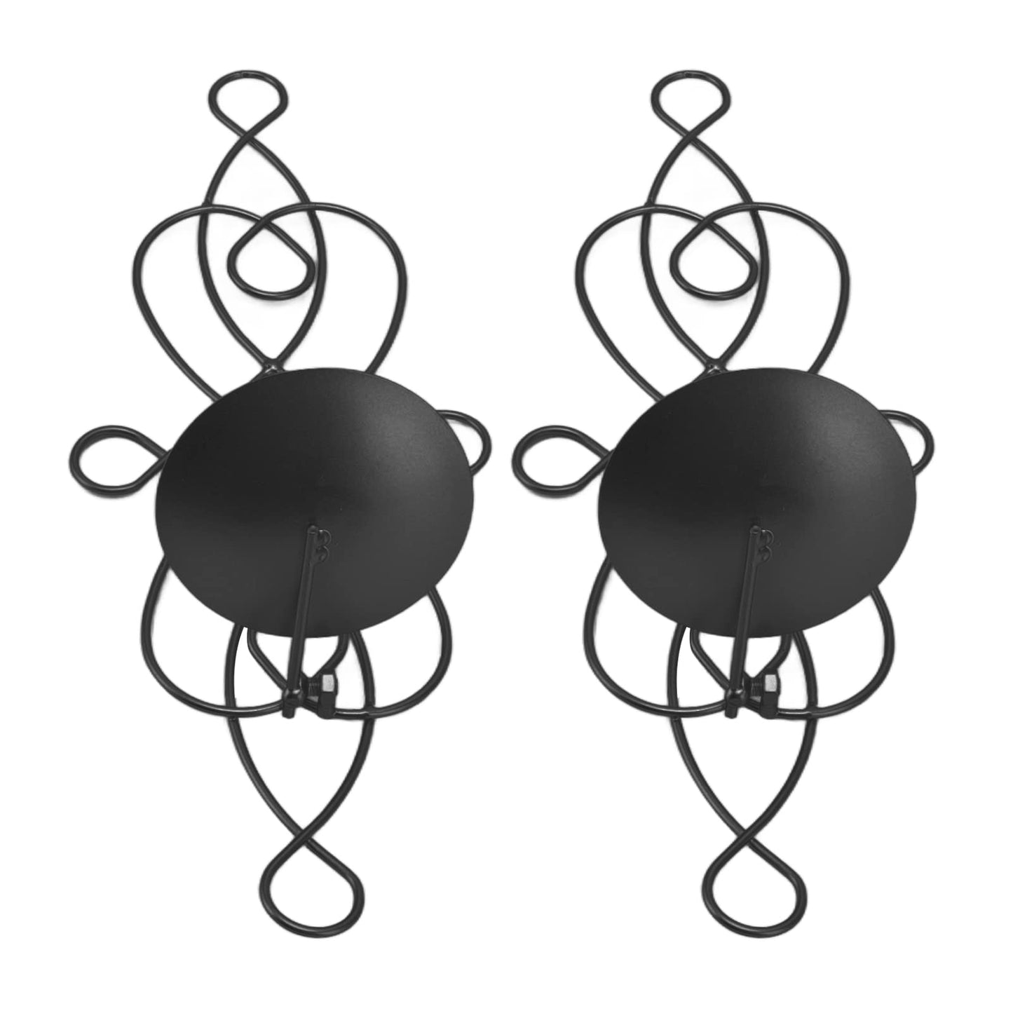 Wall Sconces Candle Holder, Set of 2 Iron Hanging Candle Sconce Holder Foldable Wall Candle Holder for Bedroom Dining Room (Black)