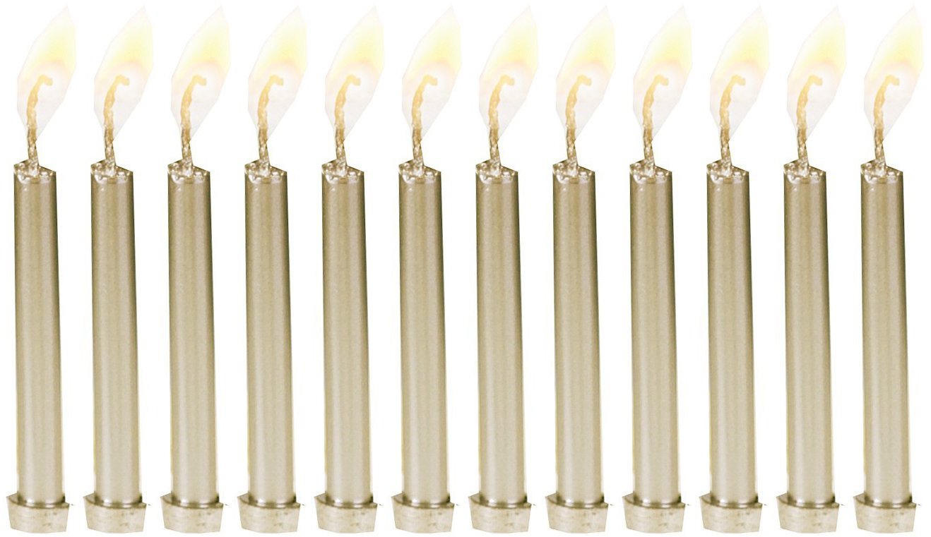 Biedermann 12 Metallic Birthday Candles in Holders, Gold
