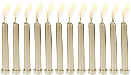 Biedermann 12 Metallic Birthday Candles in Holders, Gold