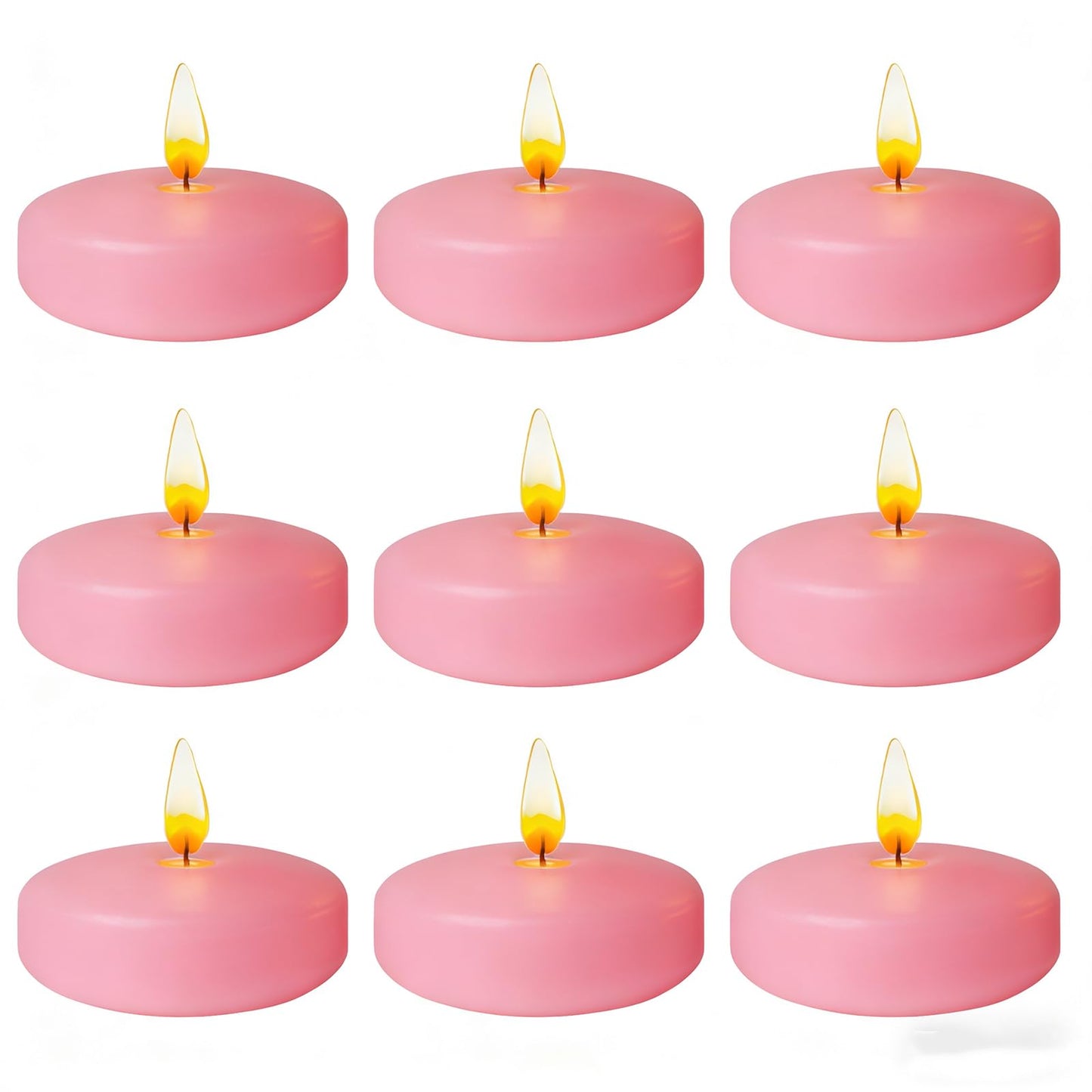 Pink Floating Candles 3 inch 12 Pack - Floating Candles for centerpieces - Wedding Decor - Burning Time 8-10 Hours