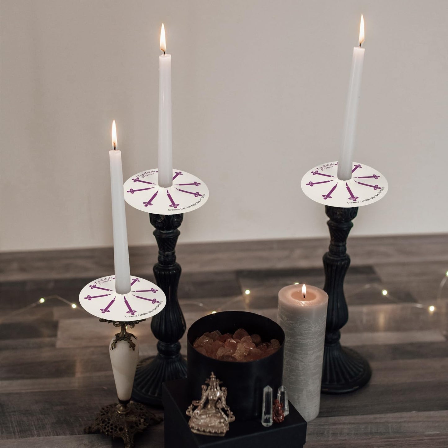 YOROXRG 100 pcs Church Candles with Drip Protectors for Devotional Candlelight Vigil Service, Unscented White 5" H X 1/2" D, No Smoke, Shabbat, Praye
