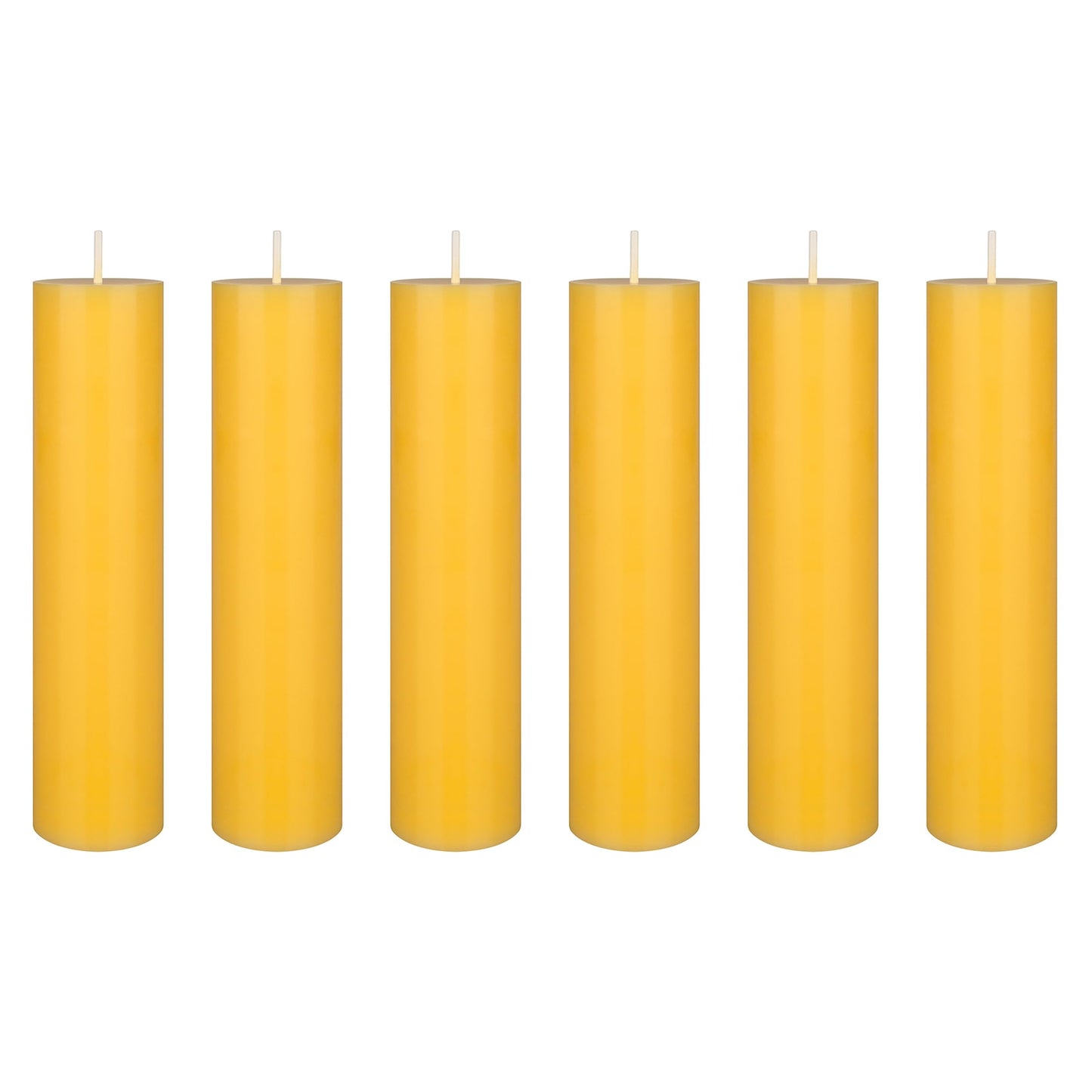 Mega Candles 6 pcs Scented Solid Citronella Pillar Candles, Hand Poured Wax Candle 2 Inch x 9 Inch, Indoor & Outdoor Use, Camping, Festivities, Events, Party Usage, Patio, Barbecue BBQ, Picnics
