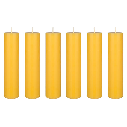 Mega Candles 6 pcs Scented Solid Citronella Pillar Candles, Hand Poured Wax Candle 2 Inch x 9 Inch, Indoor & Outdoor Use, Camping, Festivities, Events, Party Usage, Patio, Barbecue BBQ, Picnics