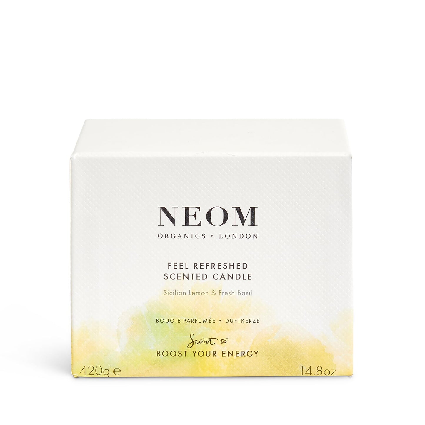 NEOM- Feel Refreshed Scented Candle, 3 Wick | Lemon & Basil | Essential Oil Aromatherapy Candle | Scent to Boost Your Energy