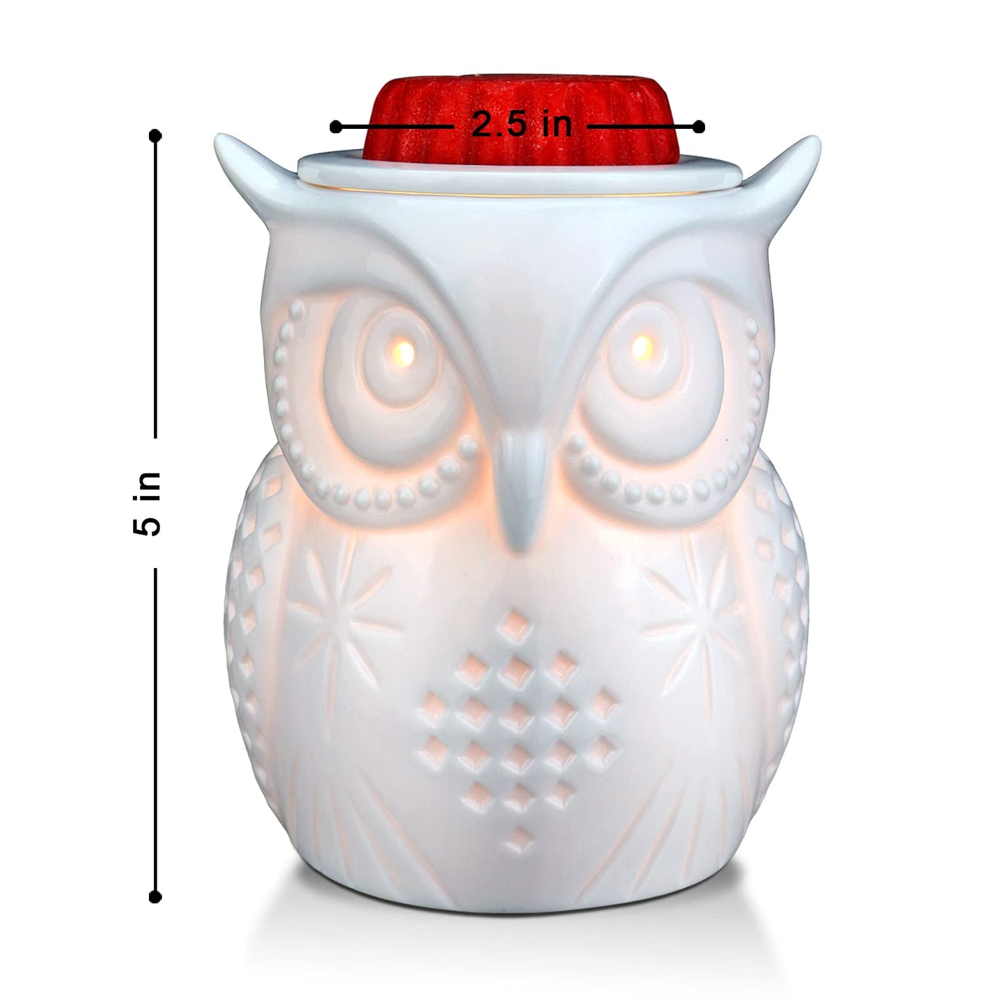 STAR MOON Owl Wax Melt Warmer for Home Décor, Wax Warmer for Wax Melt, Scentsy Wax Warmer, 3D, No Flame, Removable Dish, with One More Bulb (The Owl of Athena)