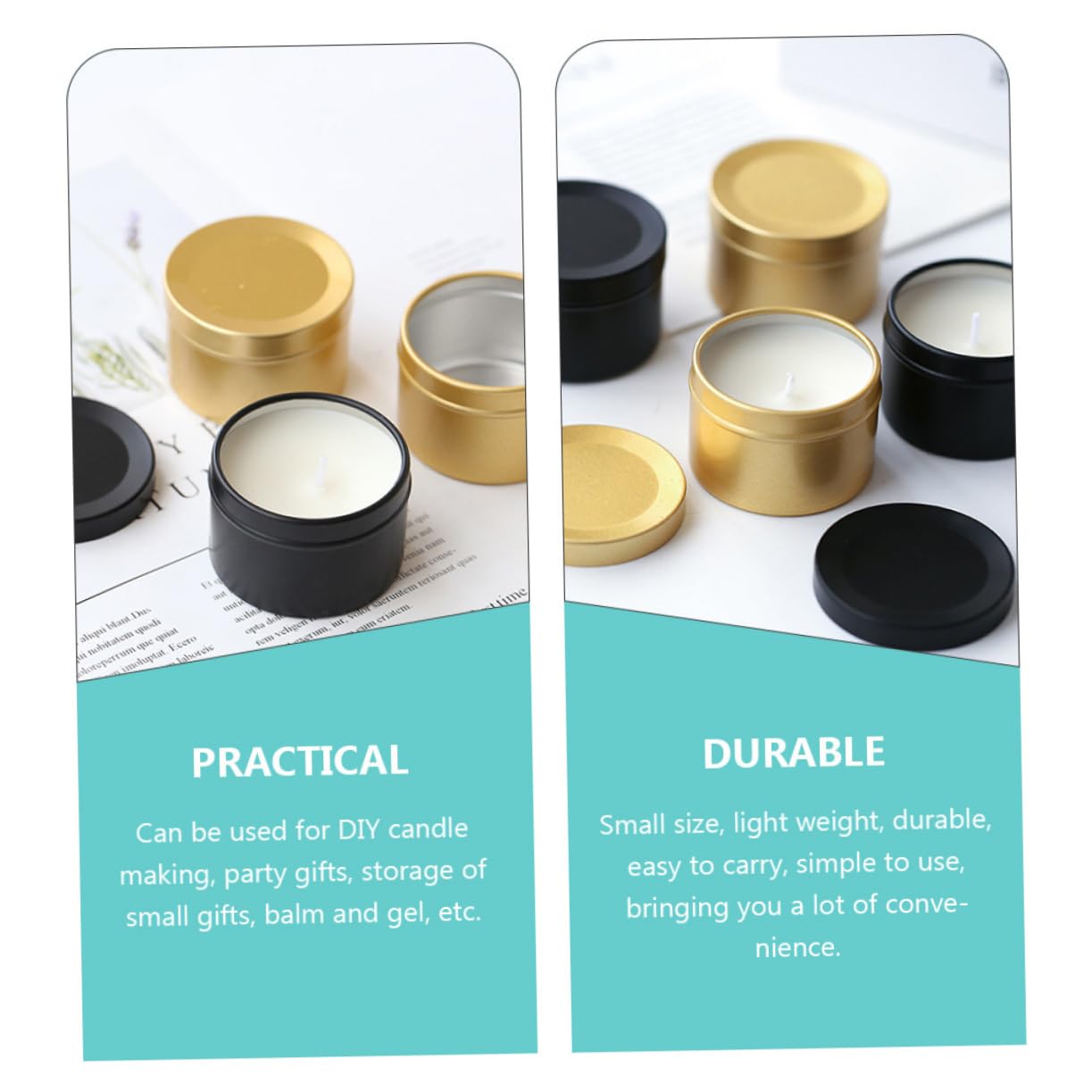 LALAFINA 4pcs Aluminum Candle Jars Containers for Scented Candles Tins for for and Giving