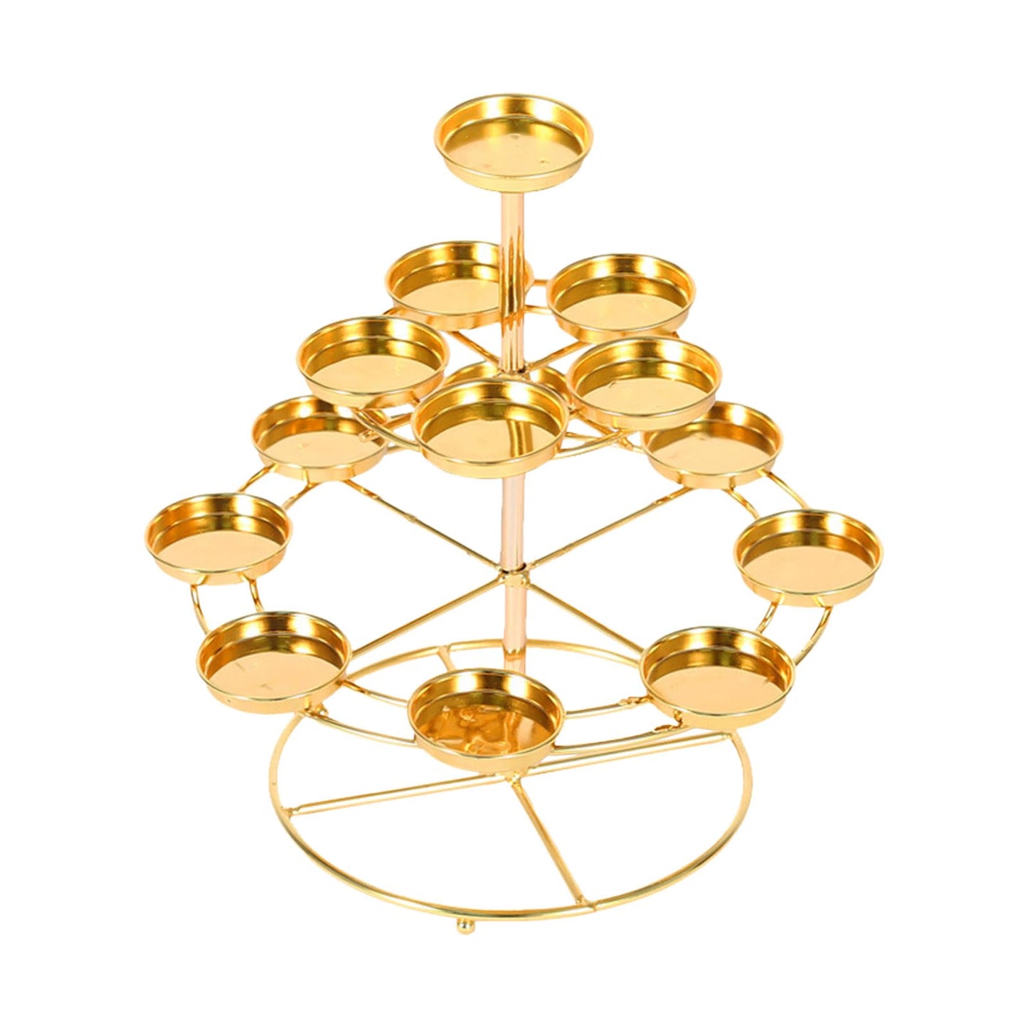 MIXIKE 1PC 3 Layer 14 Lamp Home Table Centerpieces Butter Lamp Desk Ornament Candle Holder Butter Lamp Candle Holder