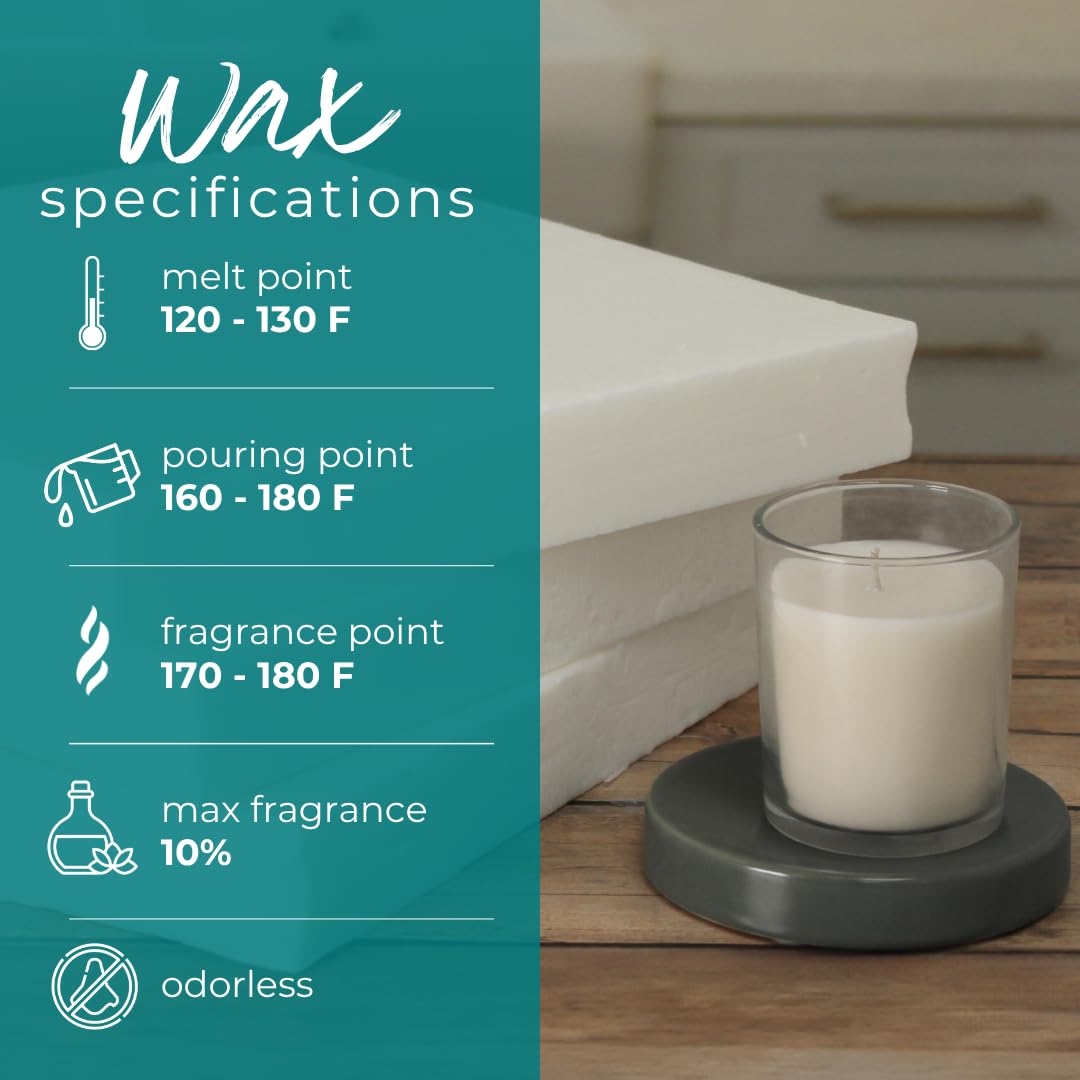 Direct Candle Supply - 10 lb Coconut Soy Candle Wax for Candle Making - Creamy Blend for High Load Fragrance Formulation, Coco Wax, Coconut Soy Candle Wax, Cera para Velas