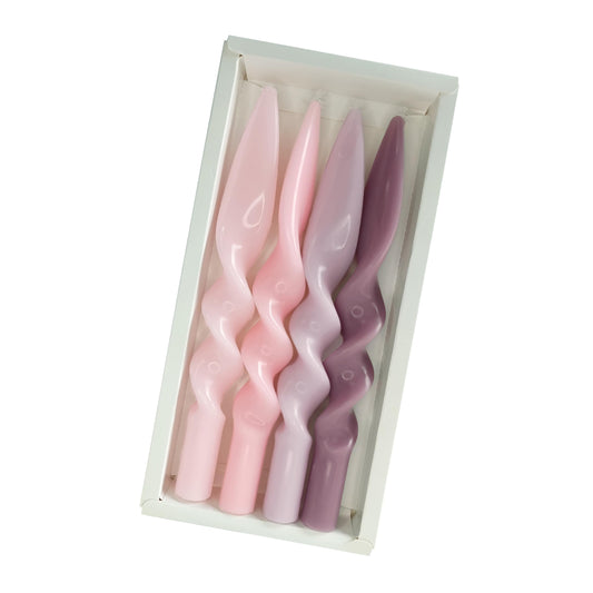 Taper Candle Pink Twisted Candlesticks Gradient Colorful Tapered Candles Unscented Long Candle Sticks for Home Décor Weddings Festive Women Gifts