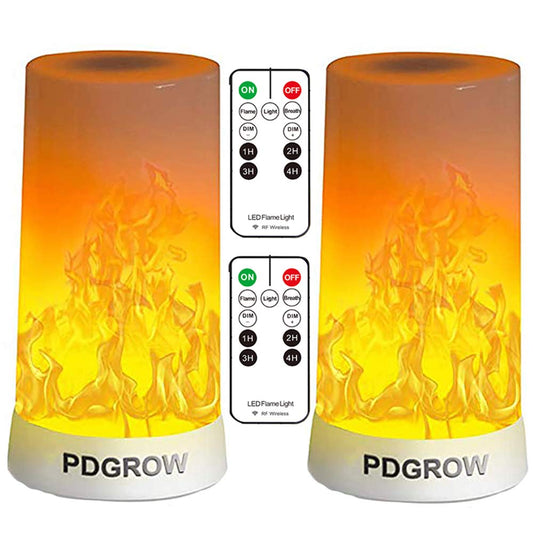 PDGROW LED Flame Lights with Remote Timer, Flame Lamp 4 Modes USB Rechargeable Fire Lights Indoor Campfire Outdoor Decorative Lantern Hanging Lamps Fireplace Romantic Light for Home Party Camping Bar