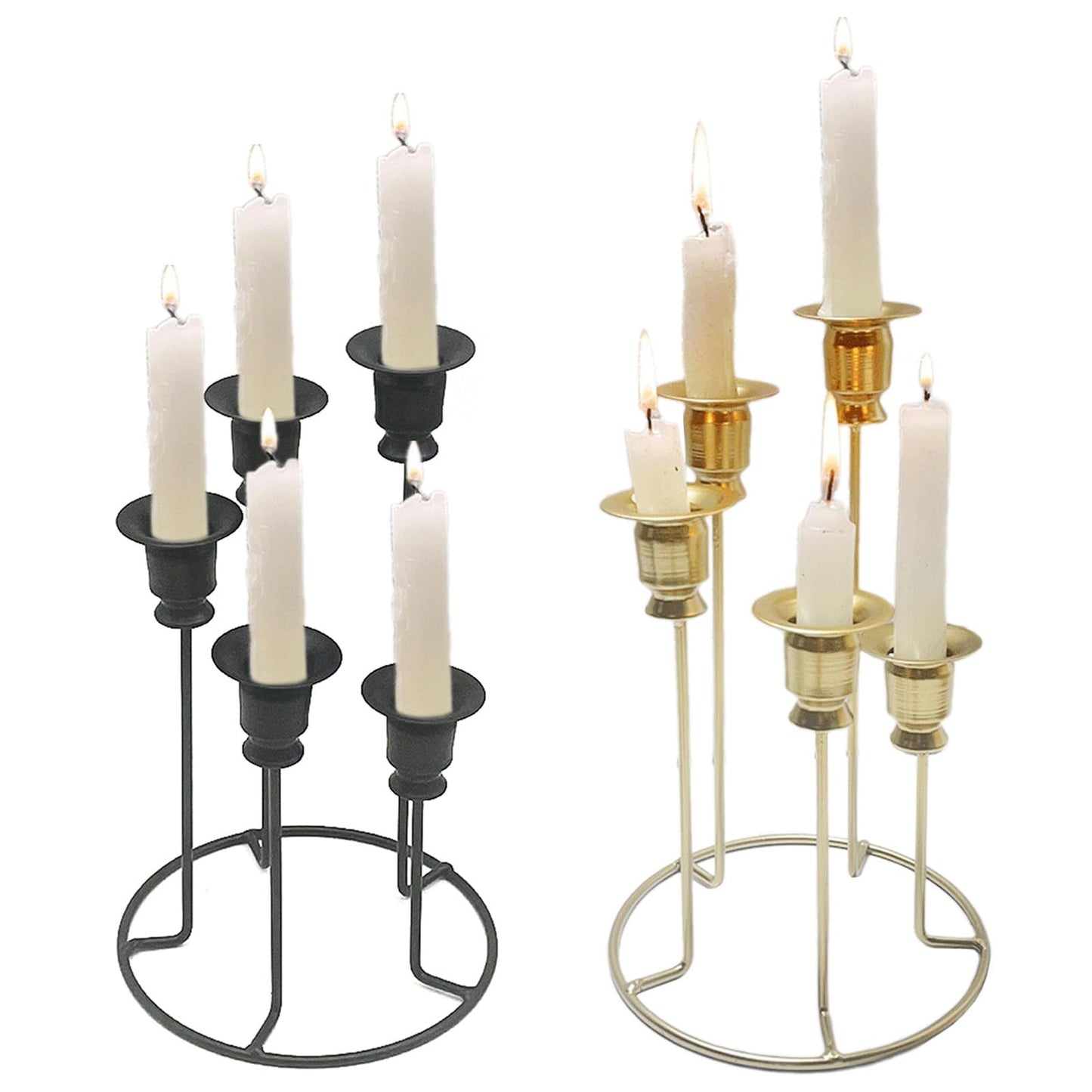 MIXIKE Candlestick Candle Holder 5 Branch Perfect for Holiday Birthday Candle Holder