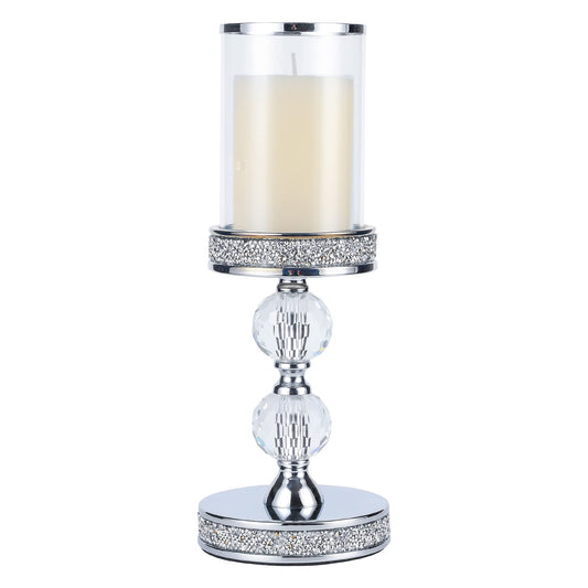 Candle Holders for Pillar Candle, Pillar Crystal Candle Holders, Candlesticks Holder for Wedding, Dining Coffee Table, Centerpieces, Home Decor CH00XM