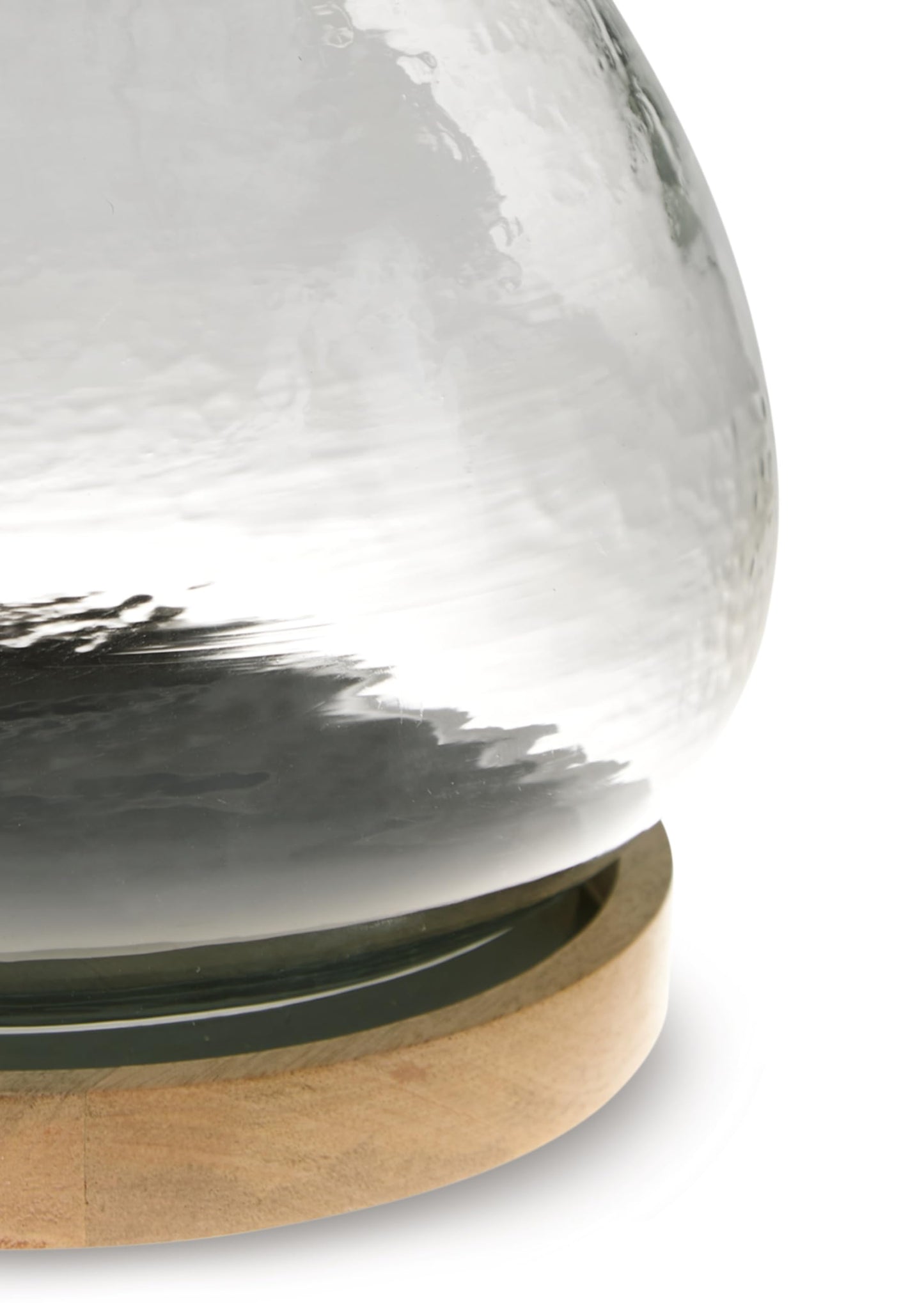 Signature Design by Ashley Adalisen Casual Glass Hurricane Candle Holder with Hammered Effect, Glass & Light Brown
