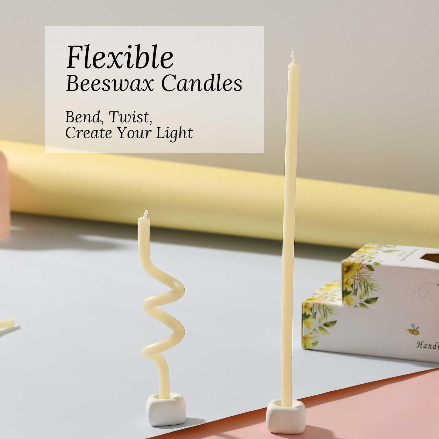 7.3 Inch Natural Pure Beeswax Prayer Candles, 50 Pack Dripless Smokeless, Unscented Devotional Candles for Church, Hanukkah, Christmas, Yoga, Rituals & Daily Prayer