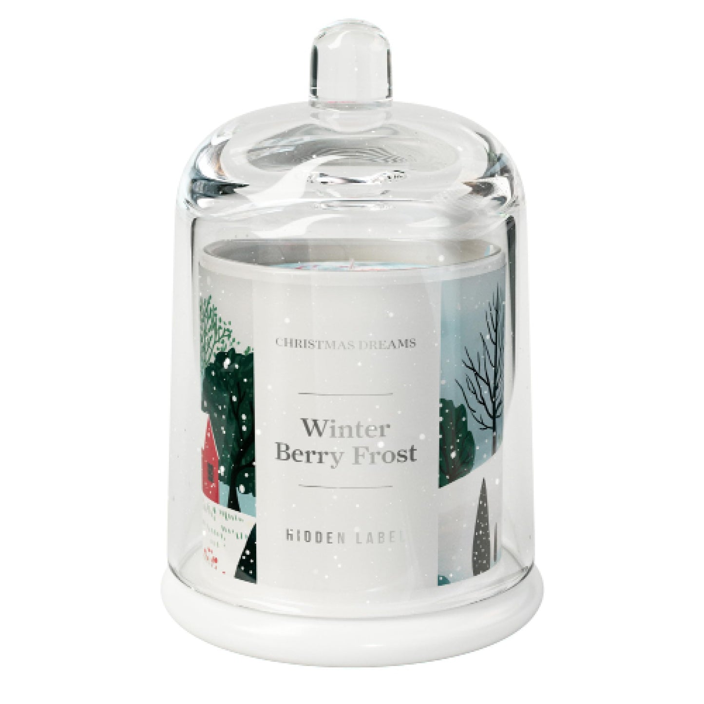 Hidden Label Winter Berry Frost Scented Candle, 10oz Natural Soy Wax in Clear Bell Jar, 60Hours Long-Lasting, Clean Burn, Non Toxic, Aromatherapy Candles for Home, Gifts for Women, Family, Holiday