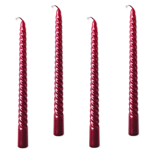Kemladio Candle, 4pcs 10 inch Red Unscented Taper Candles, 8 Hrs Burn Time, Dinner, Halloween