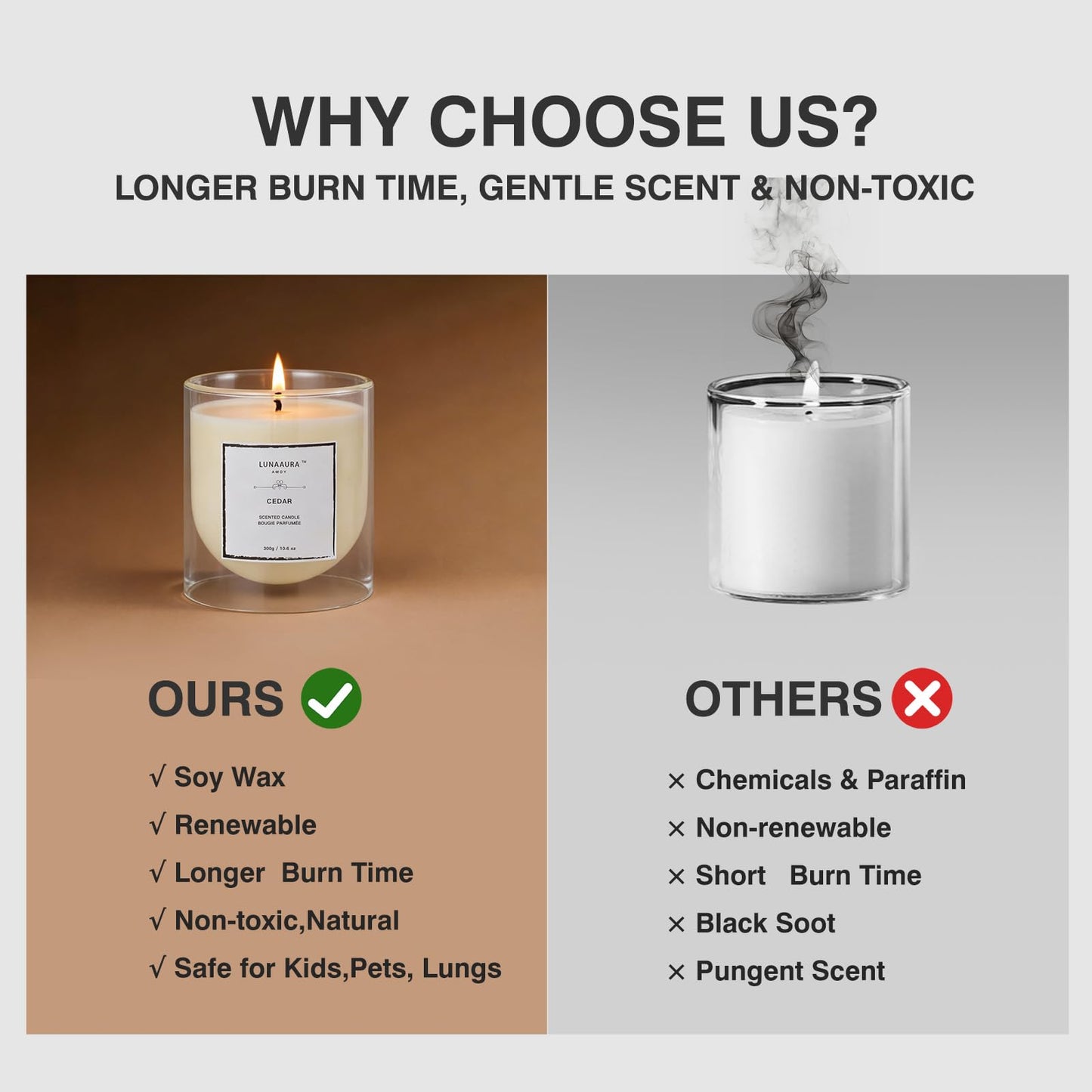 Cedar Candle 10.6 oz - Inspired by CEDRE 11 - Clean Burn & Non Toxic - 65 Hour Burn Time