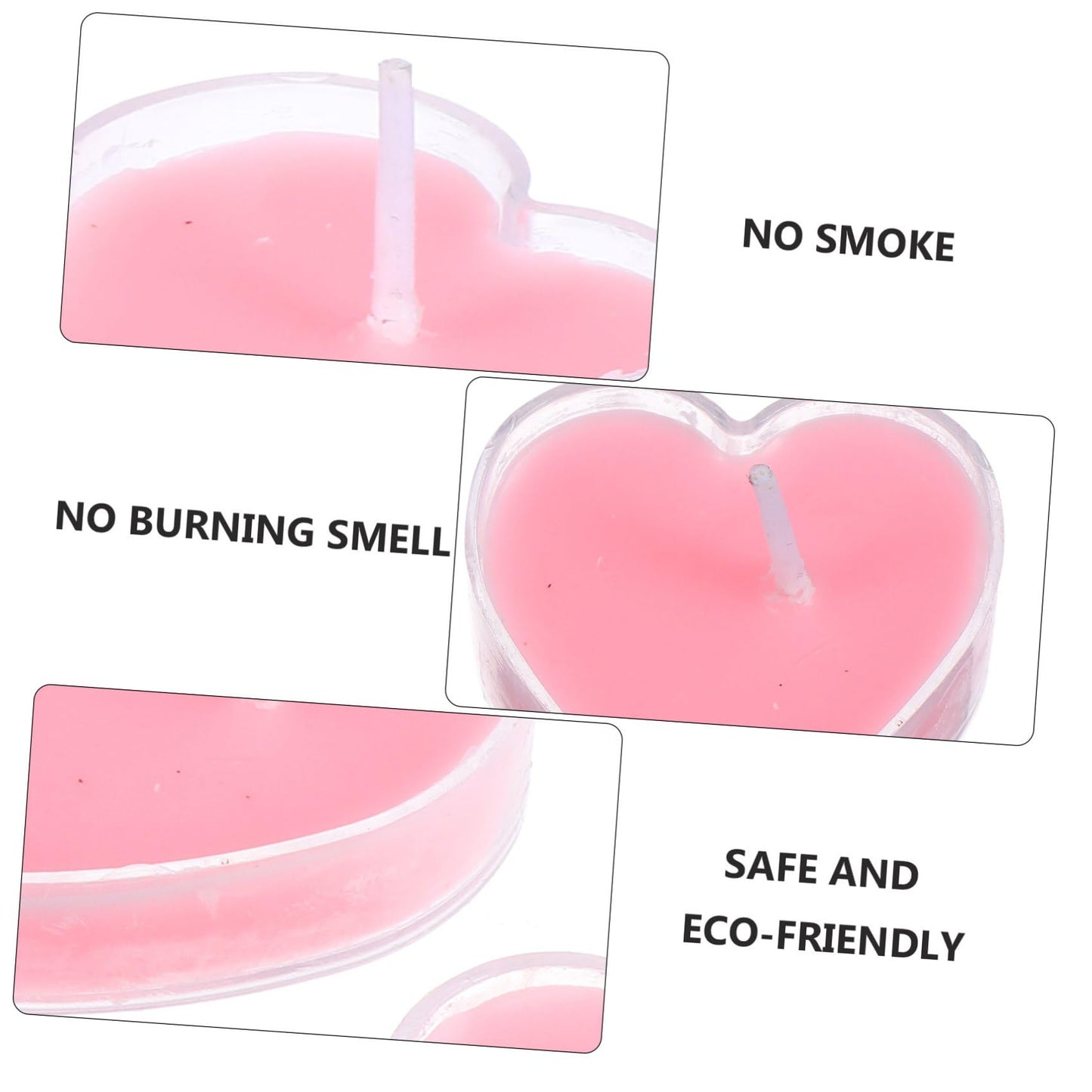 Anneome 9Pcs Heart Shaped Scented Candles Pink Rose Eco Friendly Tea Light Candles for Home Wedding Romantic Decoration Safe No Smoke