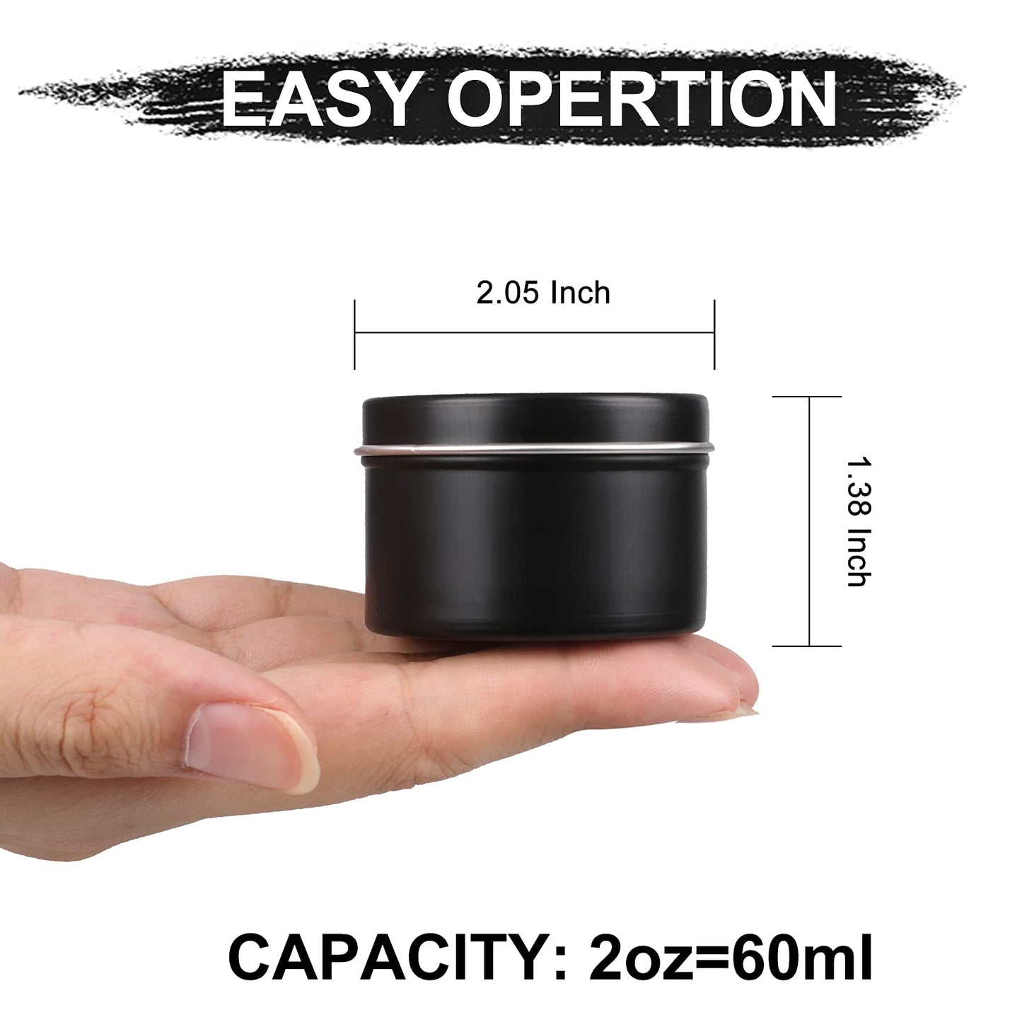 DINGPAI Candle Tins - 27 Black Metal Containers, 2oz Each, DIY Candle Making, Arts & Crafts, Storage & Gifts