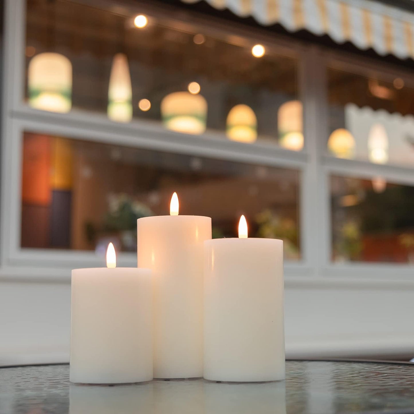 ANGELLOONG Flickering Flameless Candles with Remote, Real Wax Battery Operated Candles with Timer, Fake LED Pillar Candles for Wedding Holiday Farmhouse Home Decor, Ivory