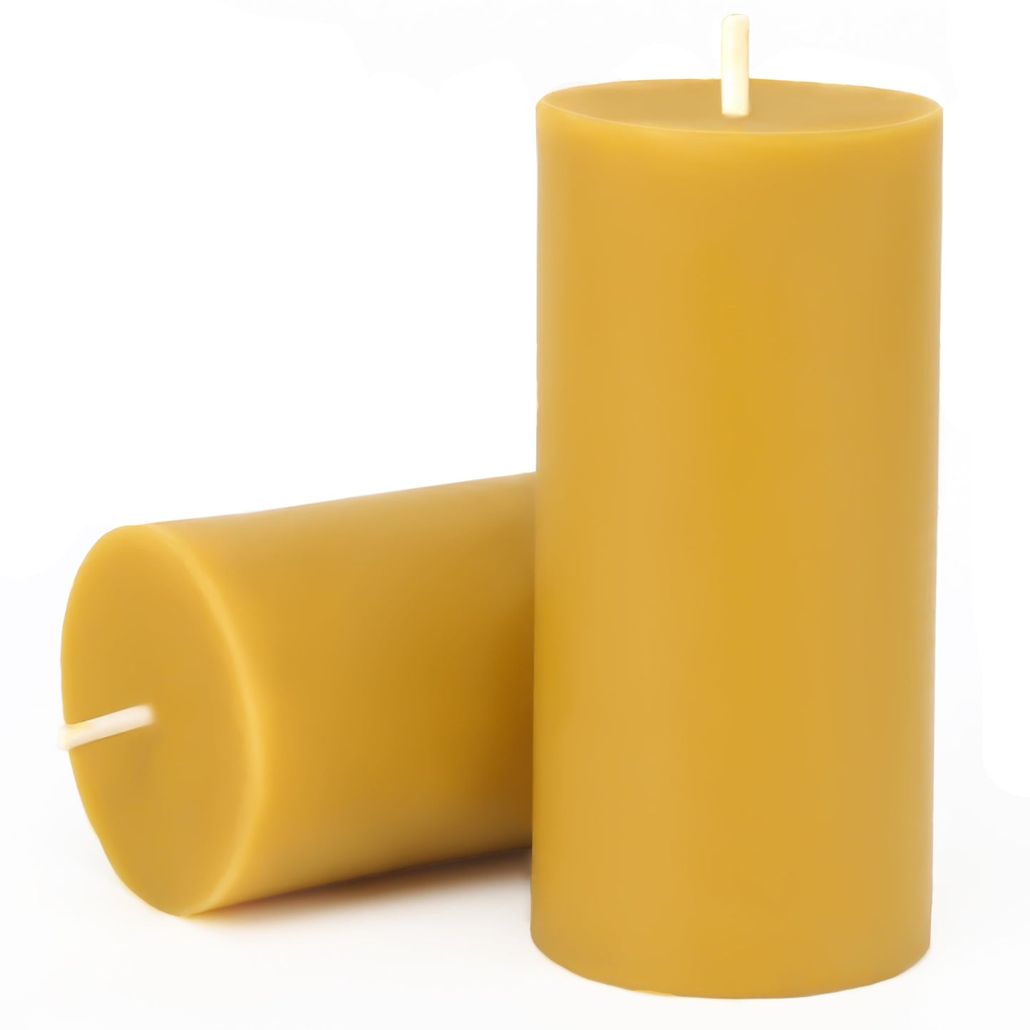 Natural Beeswax Candles Pillar, 2 Packs, 70 Hours Burn Time, 100% Pure Beeswax Candles for Home Deco, Smokeless & Dripless Bees Wax Candle for Relax, Prayer, Air Purification, 2x4 inch