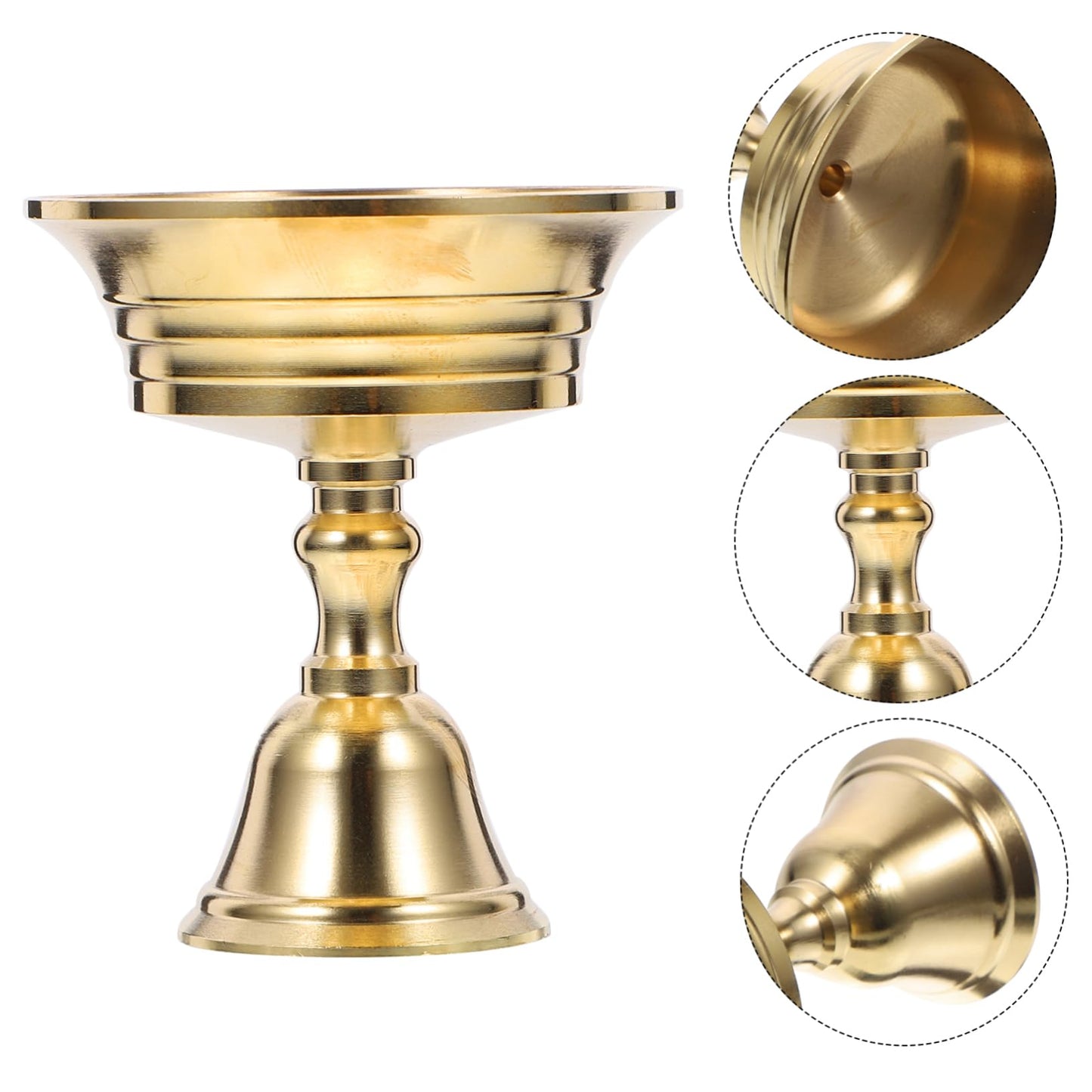 MINAOLULUS 6pcs Brass Solid Liquid Ghee Holder Dual-use Candle Cup Holder for Modern Decor Elegant Tea Light Stand