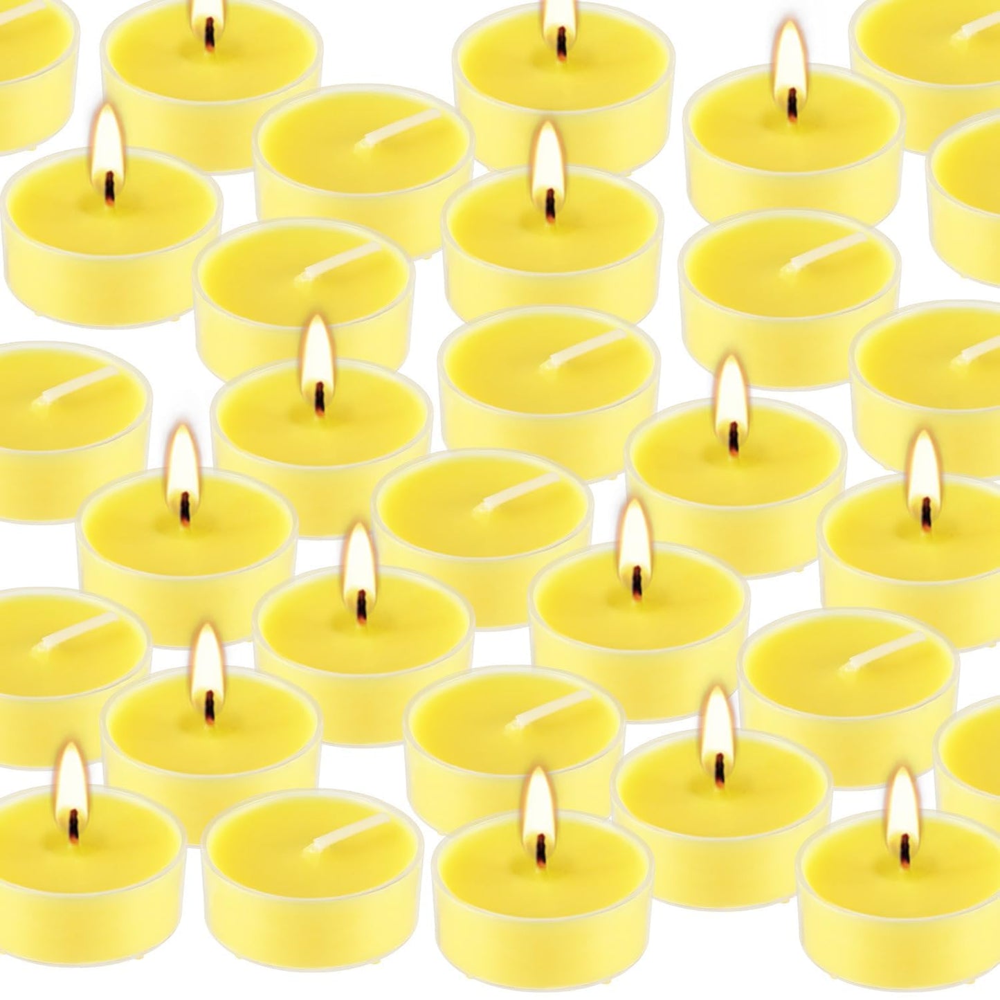 Wfmolcand 3.5-Hour 50Pack Citronella Tealight Candles, Outdoor and Indoor Summer Scented Candle,Natural Soy Wax Candle for Home Patio Garden Yard Balcony,BBQ Birthday Emergency