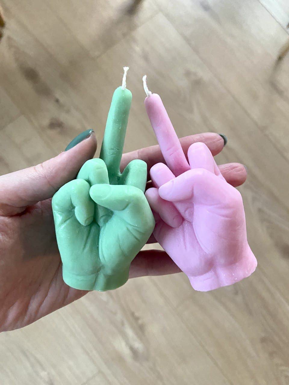 Middle Finger Candle, Homemade soy candle, Hand Fuck Candle, Teen Room Decor Candle, Funny Aeshetic Candle, Hippie Candle (White, GREEN TEA)