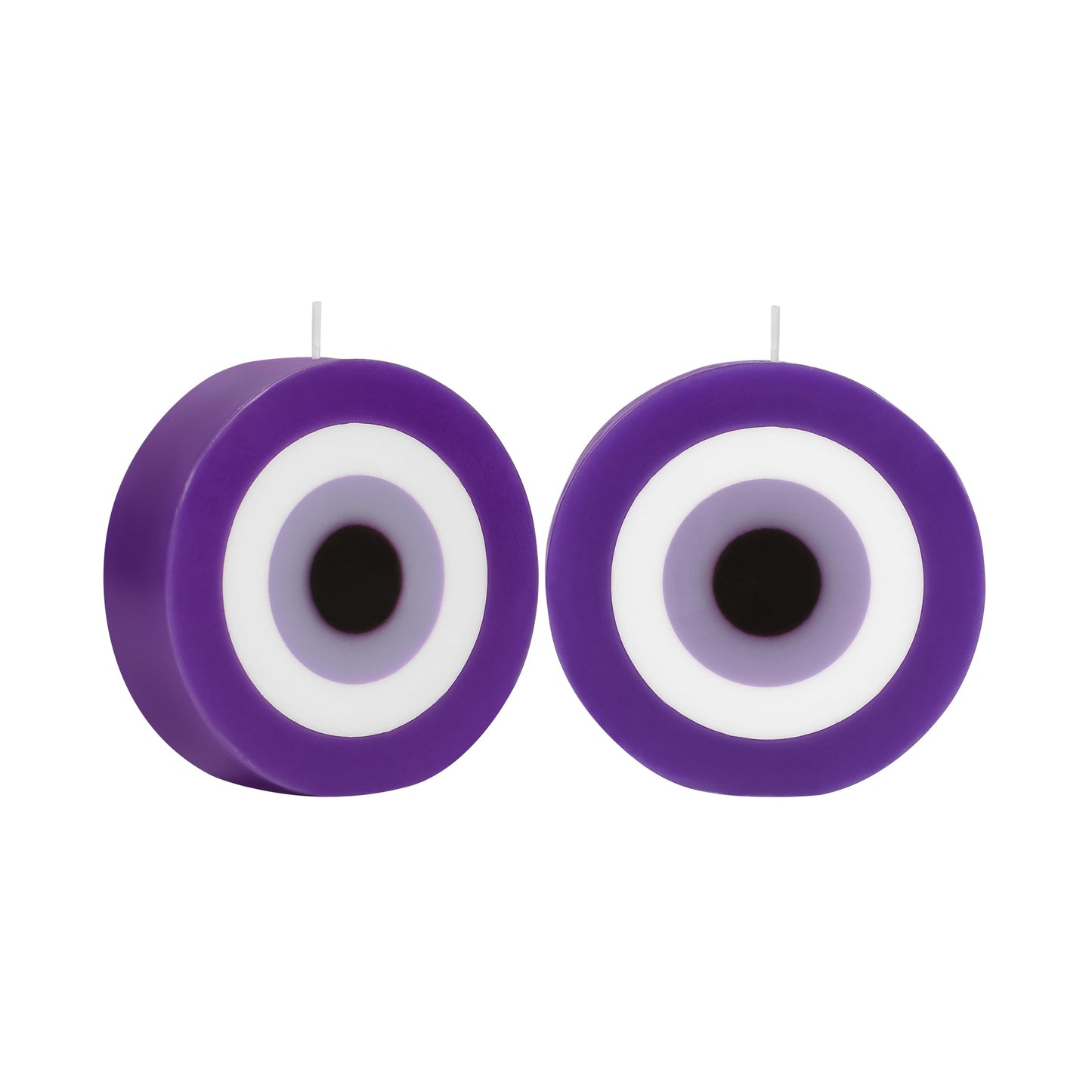 PROSPERRO LUMO by Parkash Candles Blue Evil Eye Candle Gift Nazar Home Decor Handmade Candles Desk Sculpture Decoration for House || Bedroom || Living Room || Set of 2 (Evil Eye - Round Purple)
