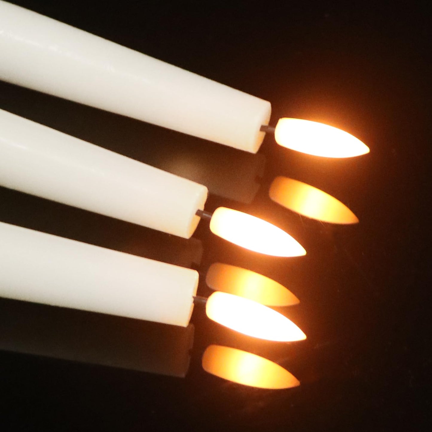 GenSwin LED Taper Candles with Remote Timer, White Flickering Flameless Taper Candles Battery Operated, Real Wax Flameless Candlesticks for Halloween Christmas Decorations(Set of 6, 0.78” x 9.84”)