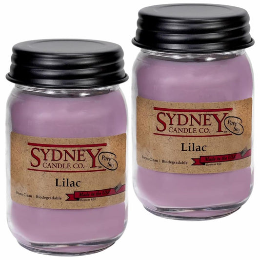 Sydney Candle Co. Soy Wax Spring Candles – Blooming Lilac, 15.5 oz, 2 Pack, Spring Scented Candles for Home, Approx. 180-Hour Burn Time