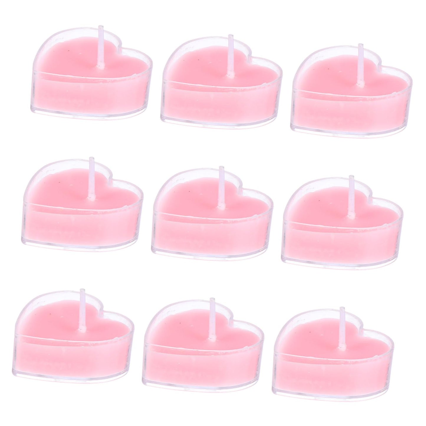 Baluue 9Pcs Heart Shape Scented Candles Romantic Proposal Tea Lights with Fresh Rose Eco Friendly Soft Glow for Wedding Home Decoration and Valentines Day Gift
