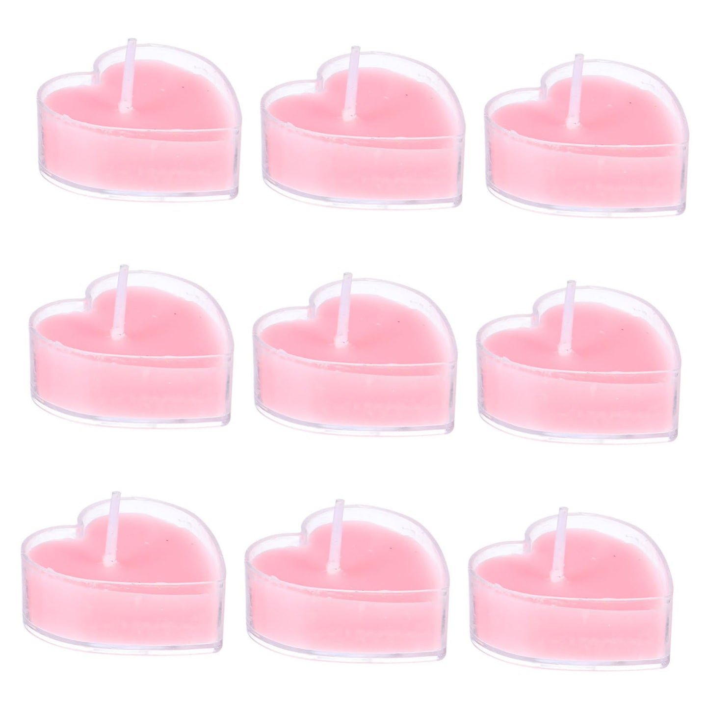 FOMIYES 9Pcs Smokeless Tea Wax Heart Shaped Scented Candles with Paraffin Wax Romantic Proposal Decoration for Home Wedding Birthday Soft for Eye Protection