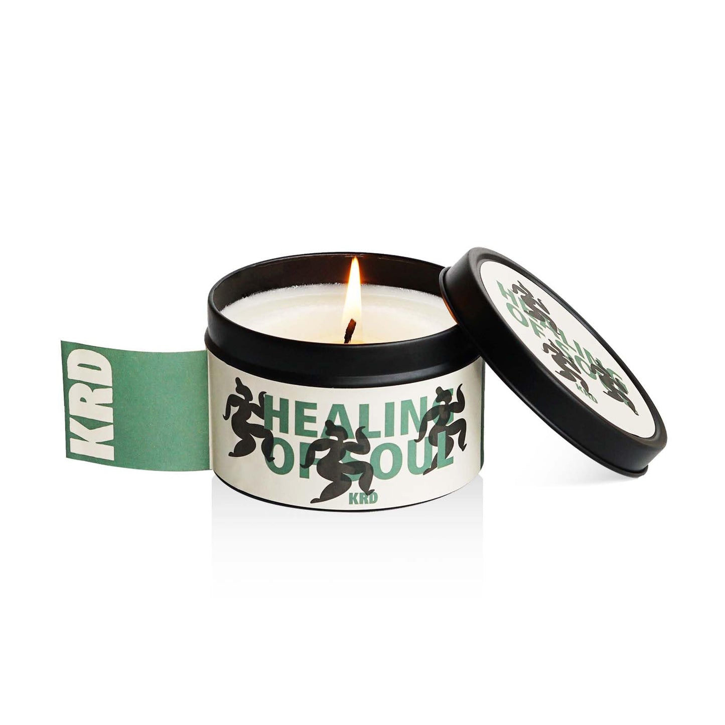 KRD Teakwood Tobacco Candle for Men, 6.4oz Smokey Masculine Scent, 42H Long Burn, Strong Coconut Soy Wax for Study