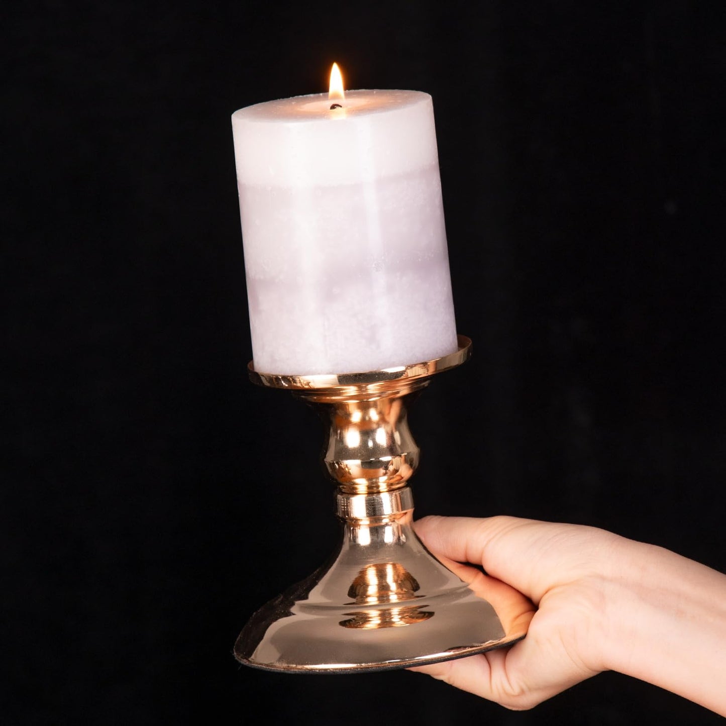 Pillar Candle Holder,Metal Candlestick Holders,Gold Candlesticks for Wedding Theme Party Table Centerpiece Decor Dining Room Birthday Holiday (Candlestick 6216- Small)