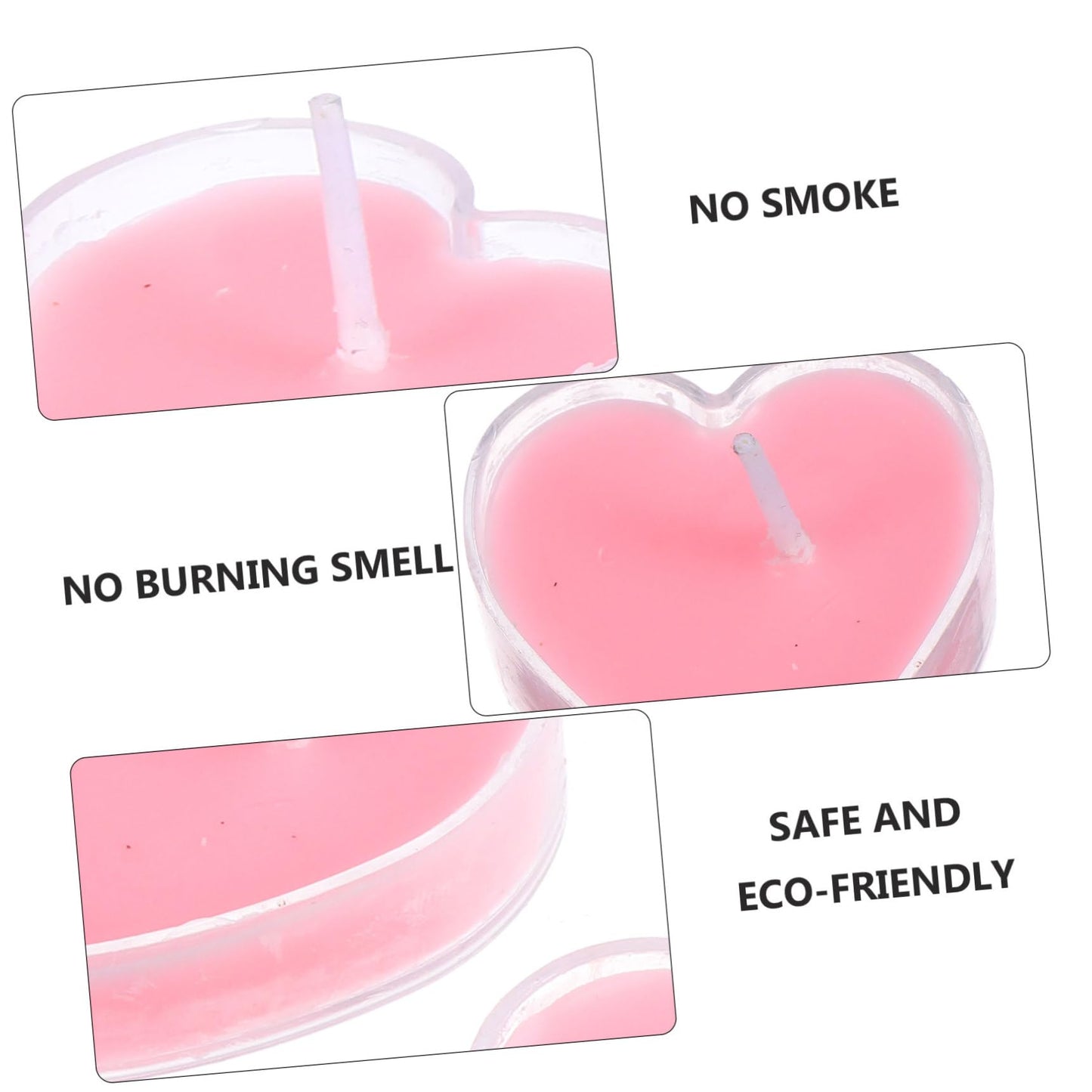 Beavorty 9Pcs Heart Shaped Scented Candles Smokeless Tea Wax with Pink Rose Fragrance Eco Friendly Aromatherapy for Home Wedding Birthday Decoration Soft Flicker Romantic Lighting