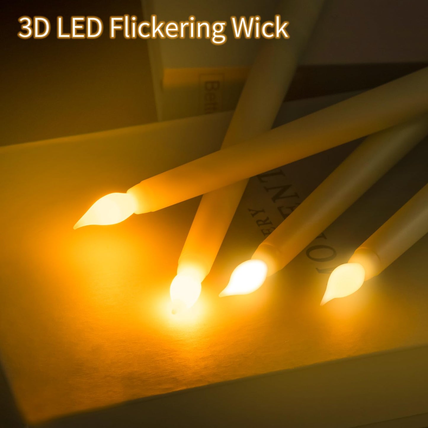 Sequpr 12 Pcs Flameless Taper Candles Flickering with Remote Timer, Battery Operated Taper Candles, 10.63inches Led Candlesticks for Christmas, Thanksgiving, Church, Wedding Decorations(Ivory)