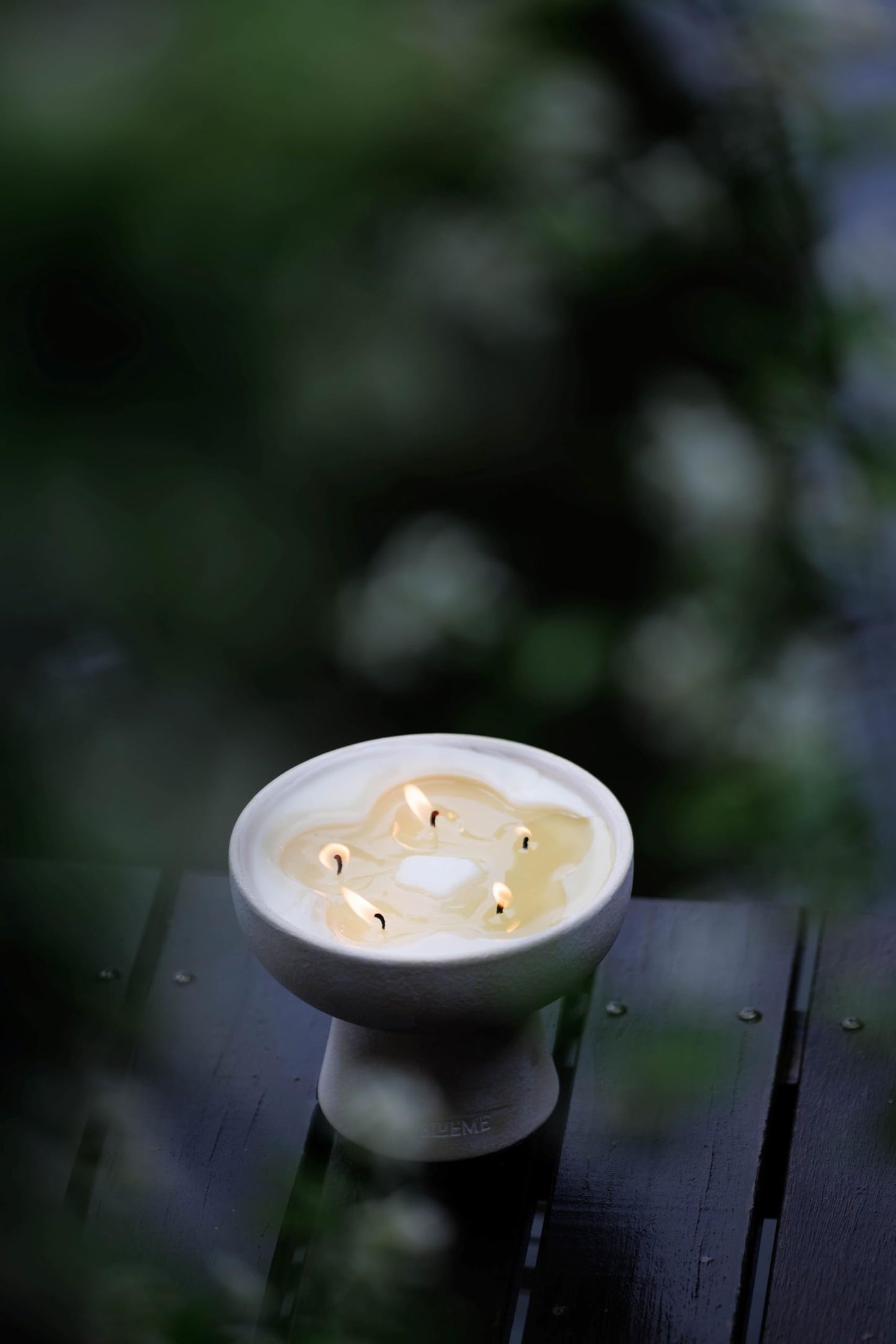 Blueme Spiritual Candle | Palo Santo & Vetiver | 6 Wick - Refillable Wellness Candle with Essential Oils, Hand Finished & Poured Soy Wax Blend Ceramic Vessel, Natural Cotton Wicks | Giant 45 oz