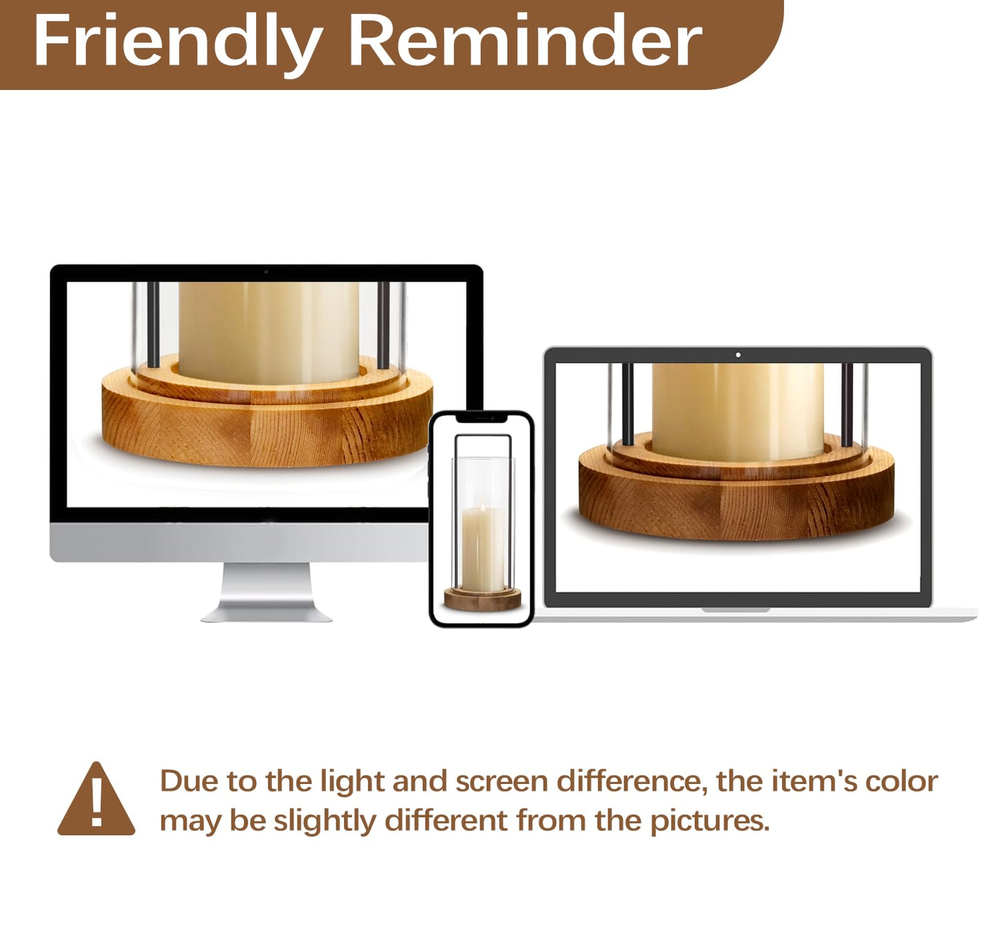 Houmury Farmhouse Candle Holder Decor Boho Glass Hurricane Lantern for Table Centerpieces Set of 2 Decorative Wood Metal Candle Holders for Living Room Dining Patio Home Decoration (Brown)