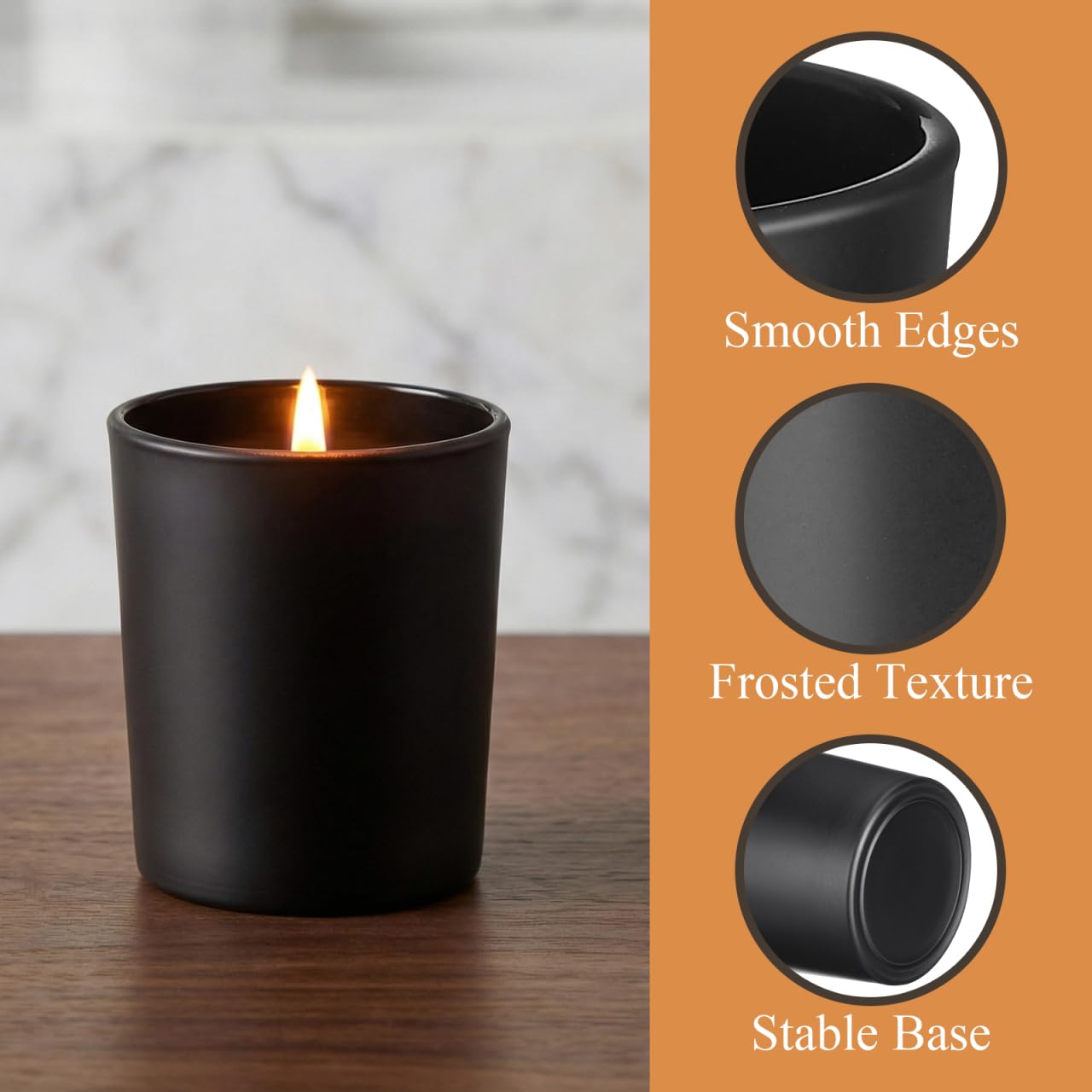 Healifty Matte Black Candle Holders, Set of 4 2-Inch Votive Glass Vessels for Table Centerpiece, Frosted Tealight Cups for Valentine’s Day and Modern Wedding Decor