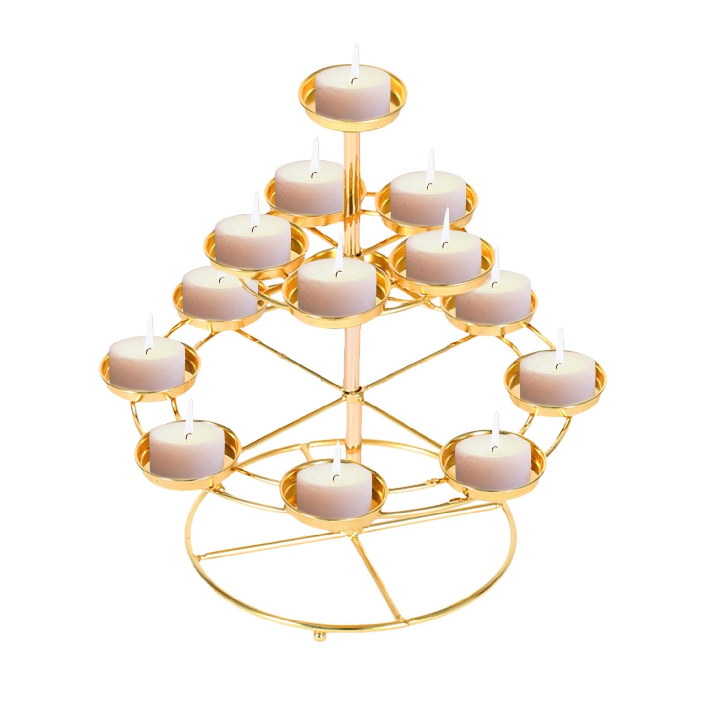 MIXIKE 1PC 3 Layer 14 Lamp Home Table Centerpieces Butter Lamp Desk Ornament Candle Holder Butter Lamp Candle Holder