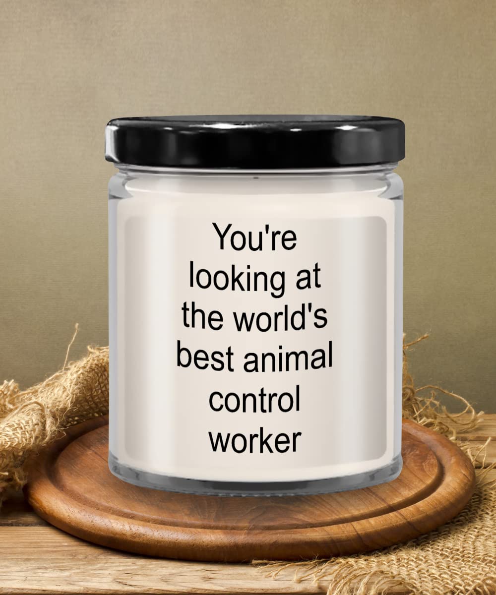 Animal Control Worker Gift Candle - Vanilla Scented, 9oz Jar with Lid